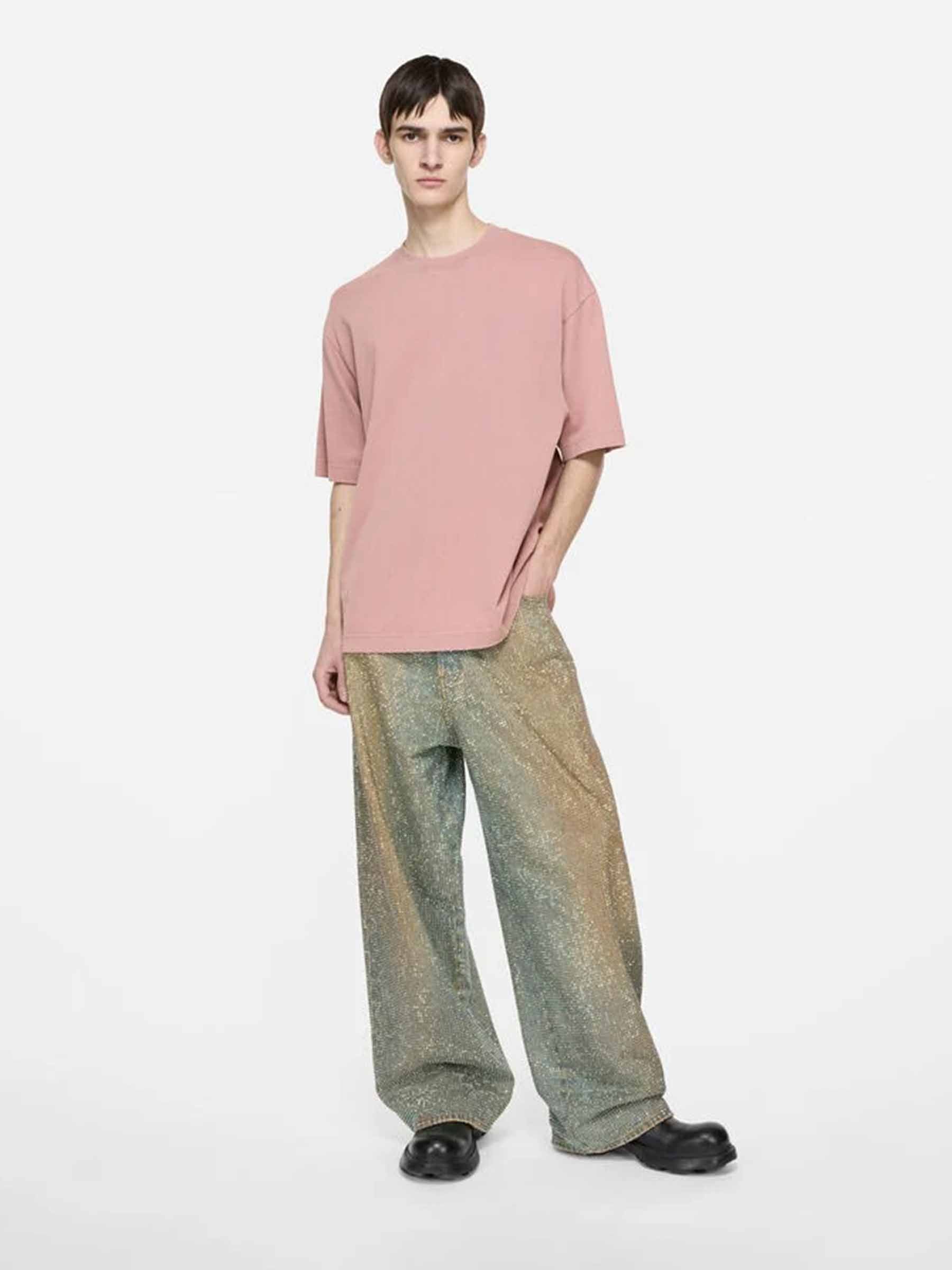 Outlet online Acne Studios Hombre Camiseta Cuello Redondo color Lavanda sku 553-004481 02 - Foto 2