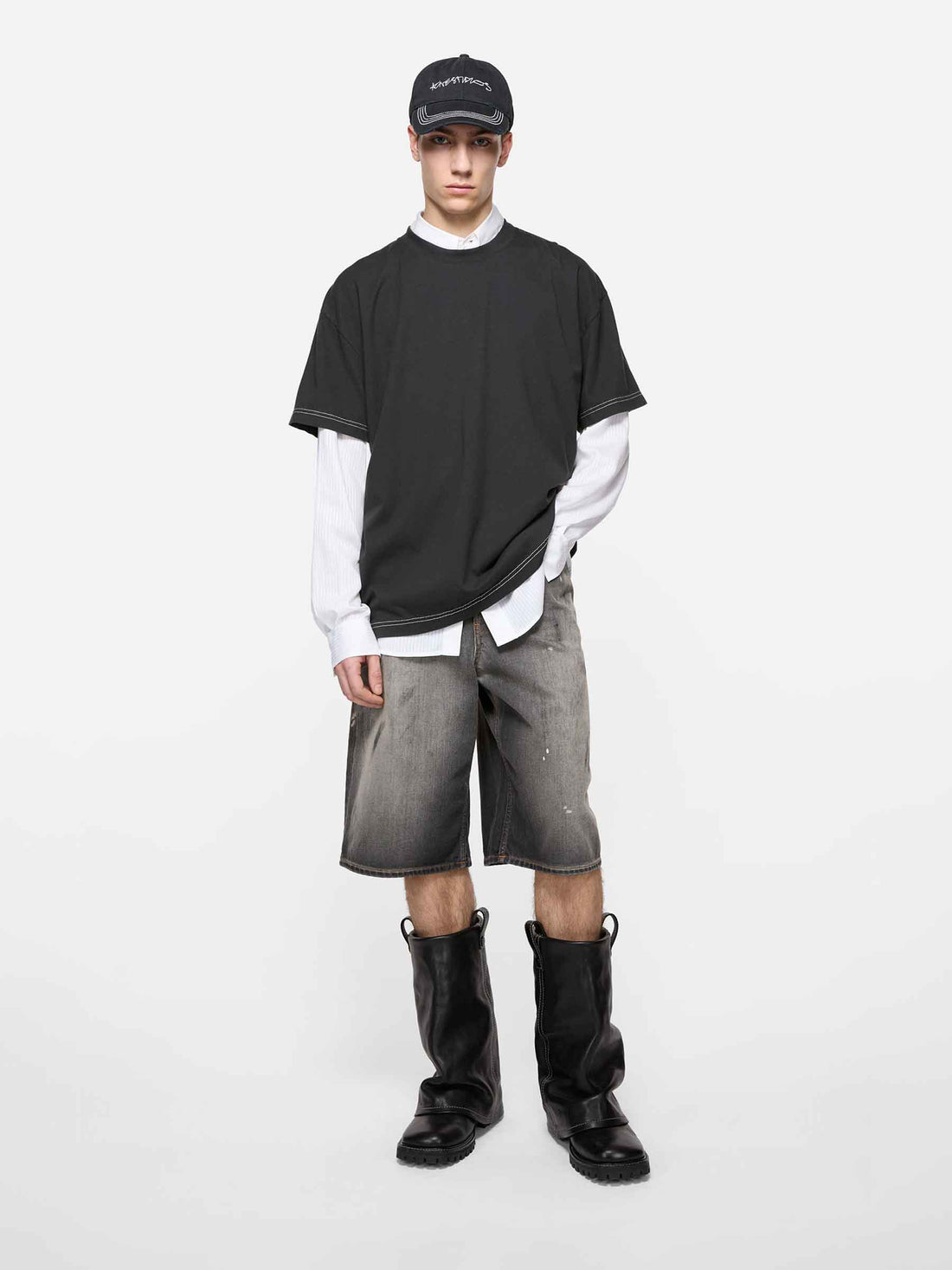 Outlet online Acne Studios Hombre Camiseta Logo color Negro sku 553-004483 01 - Foto 2