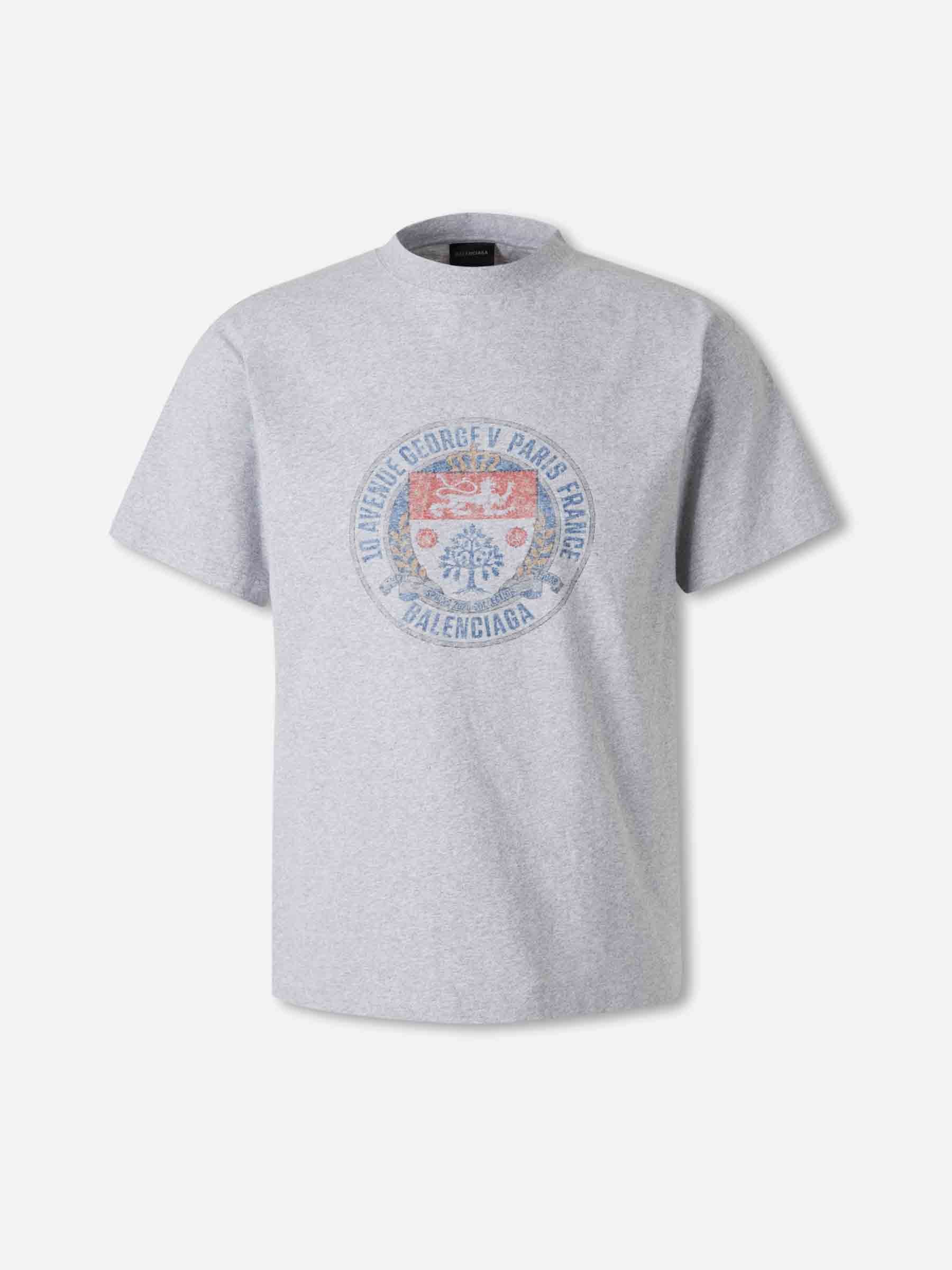 Outlet online Balenciaga Hombre Camiseta Cuello Redondo color Gris sku 553-004669 01 - Foto 1