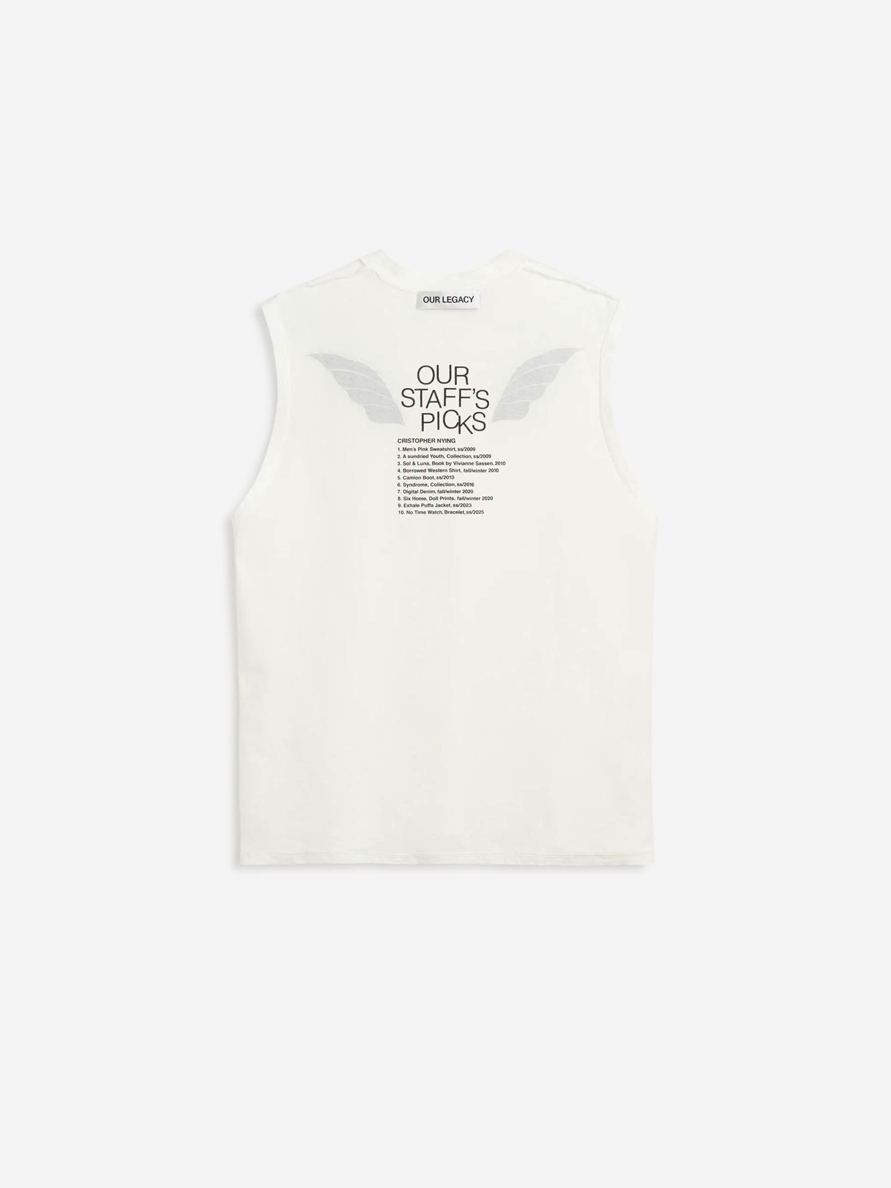 Outlet online Our Legacy Hombre Camiseta Tirantes Breathe color Blanco sku 553-004800 01 - Foto 5