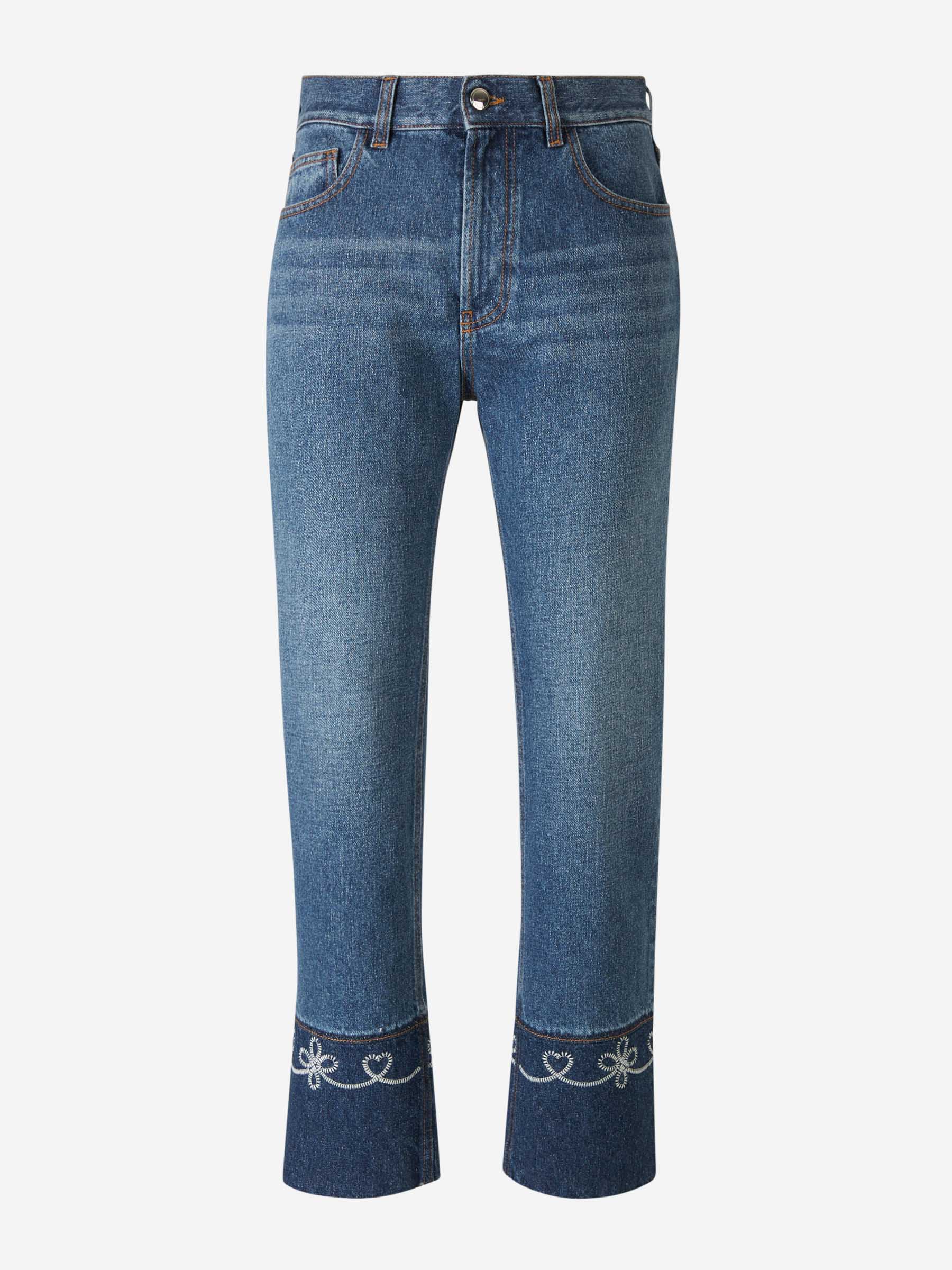 Outlet online Chloé Mujer Jeans Straight Fit Masaya color Azul Denim Oscuro sku 763-001552 01 - Foto 1