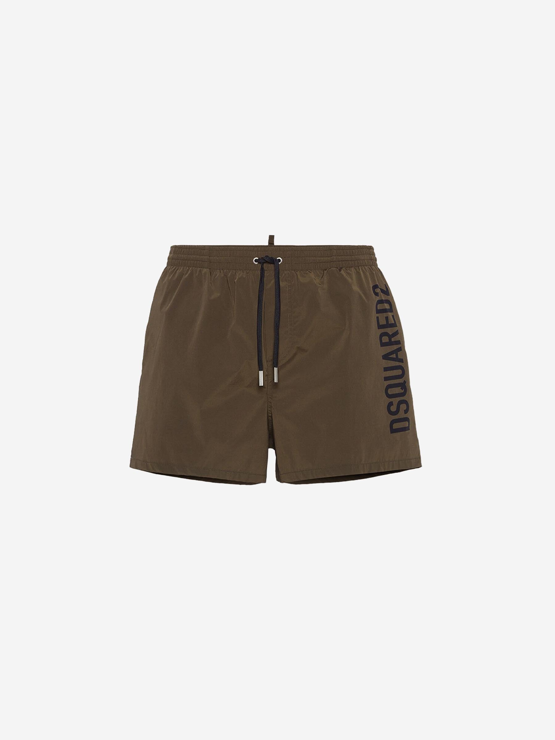 Outlet online Dsquared2 Hombre Bañador Logo Licra color Verde Militar sku 561-001372 02 - Foto 1
