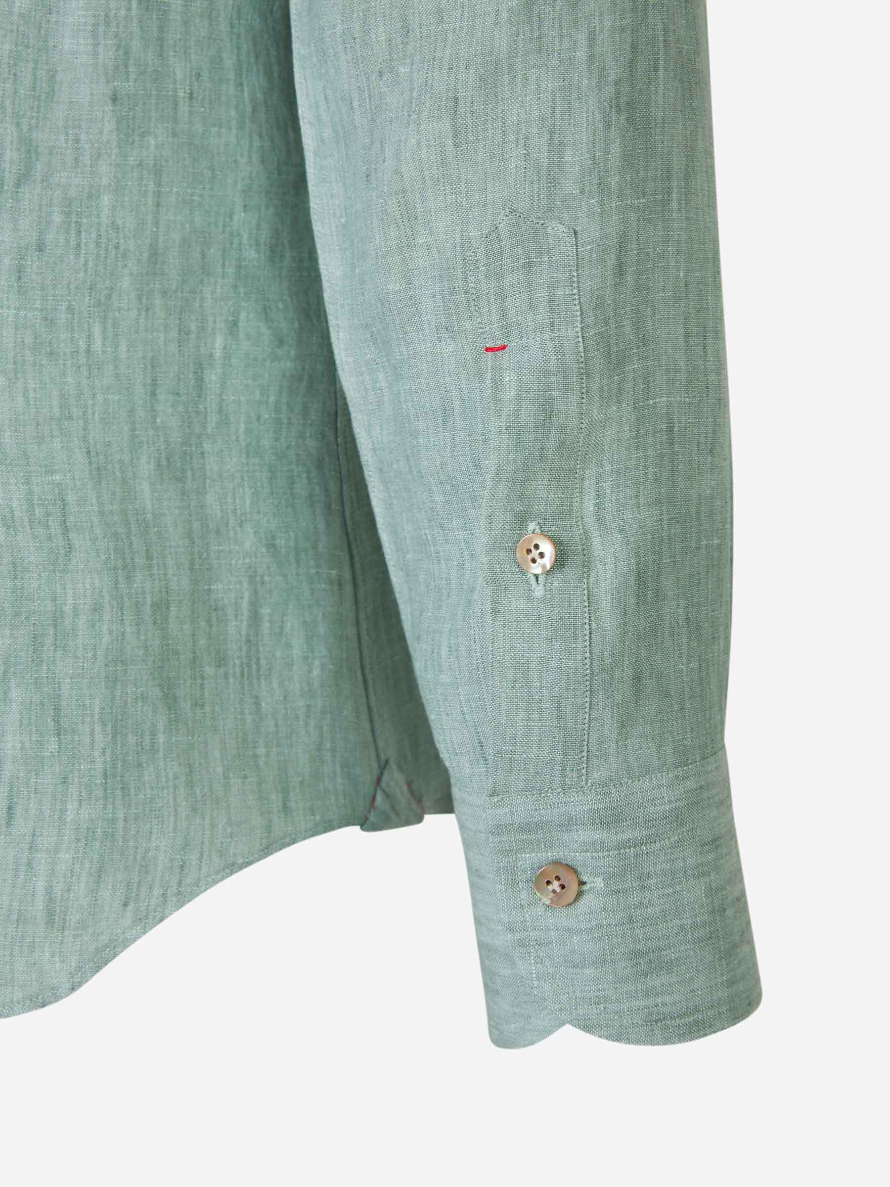 Outlet online Santa Eulalia Hombre Camisa Bolsillo Lino color Verde Menta sku 531-006247 01 - Foto 4