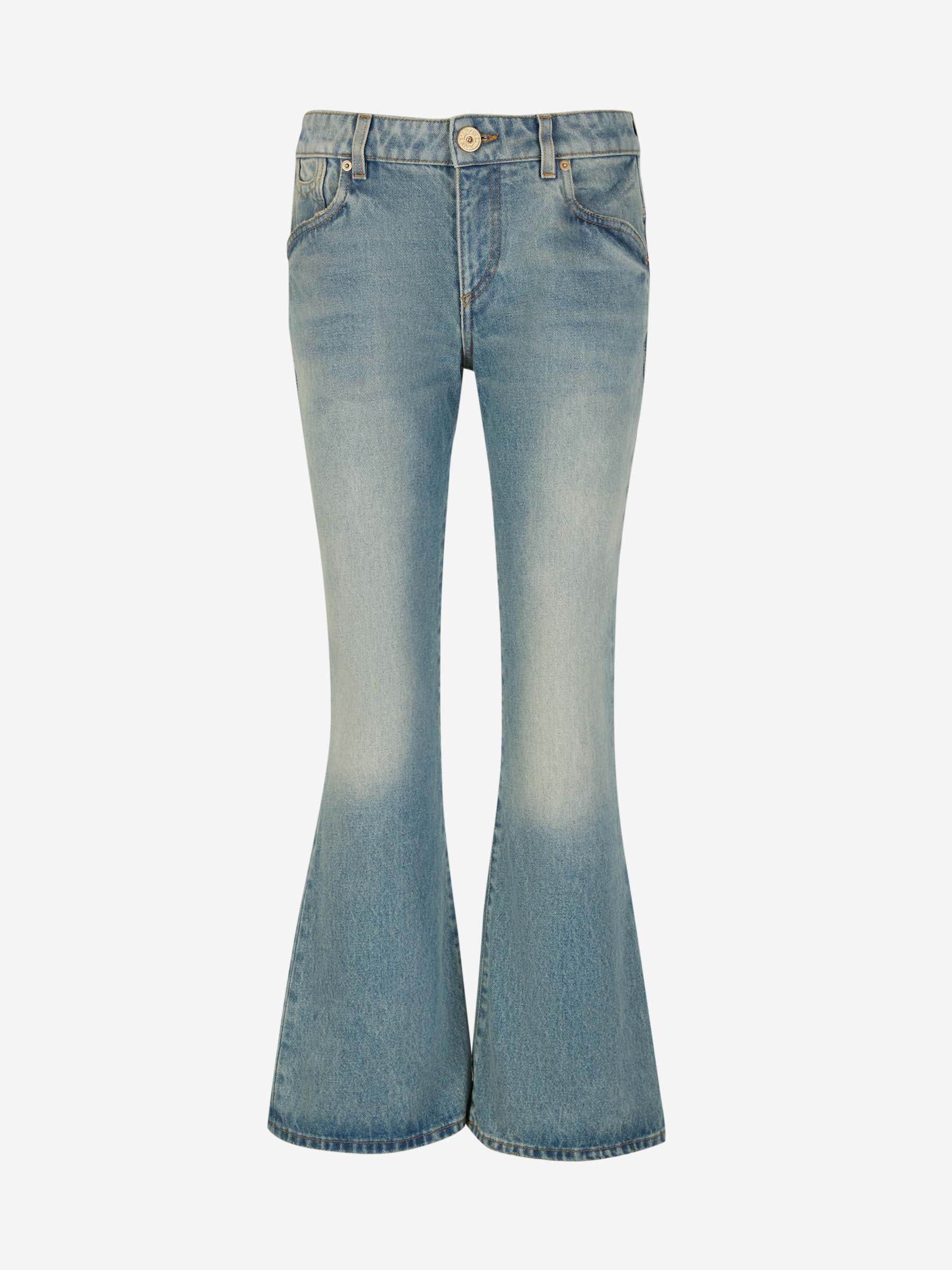 Outlet online Balmain Mujer Jeans Flare Algodón color Azul Denim sku 763-001489 00 - Foto 1
