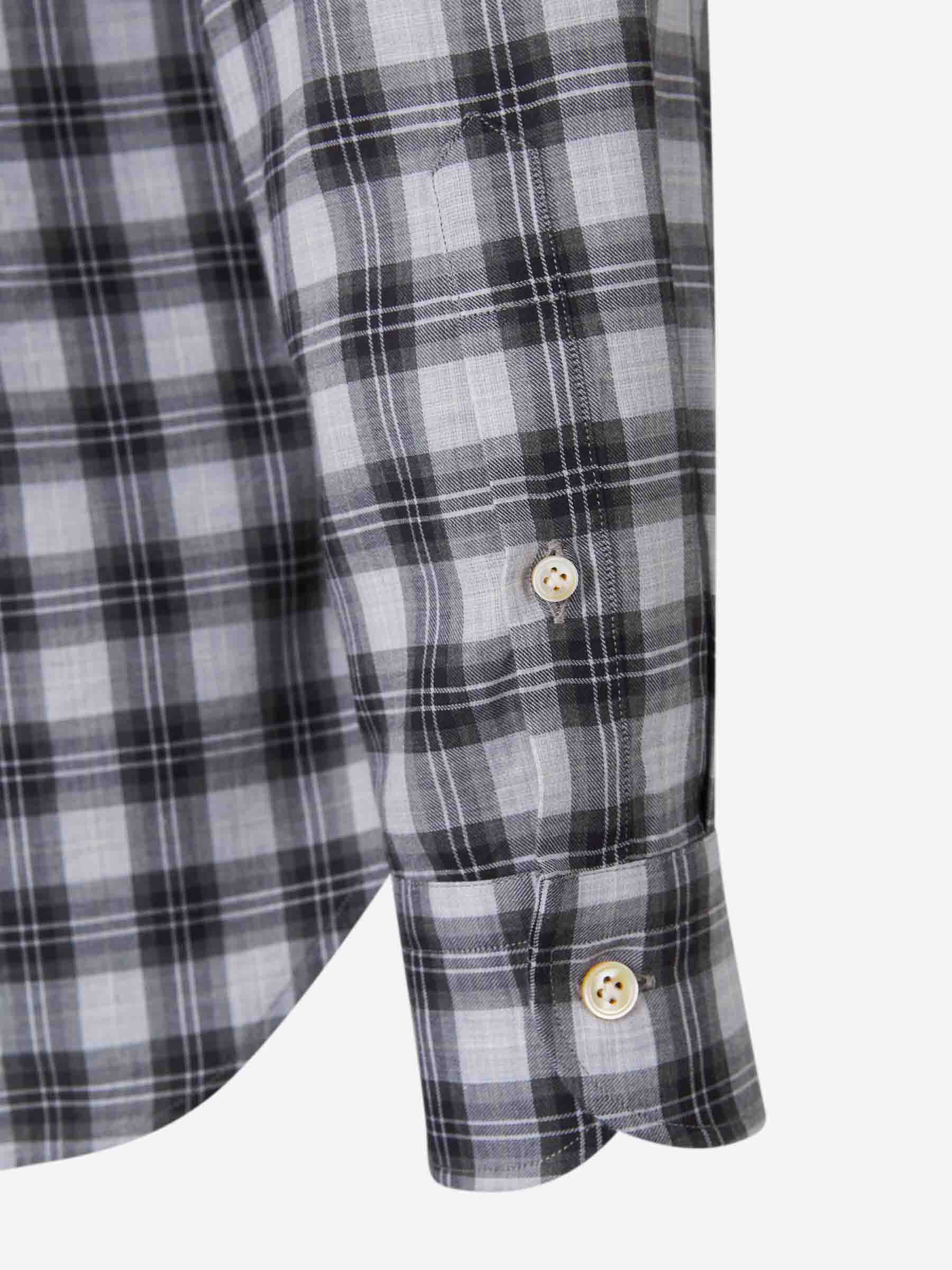Vincenzo di Ruggiero Camisa Cuadros Algodón color Gris Piedra sku 531-006401 01 - Foto 4