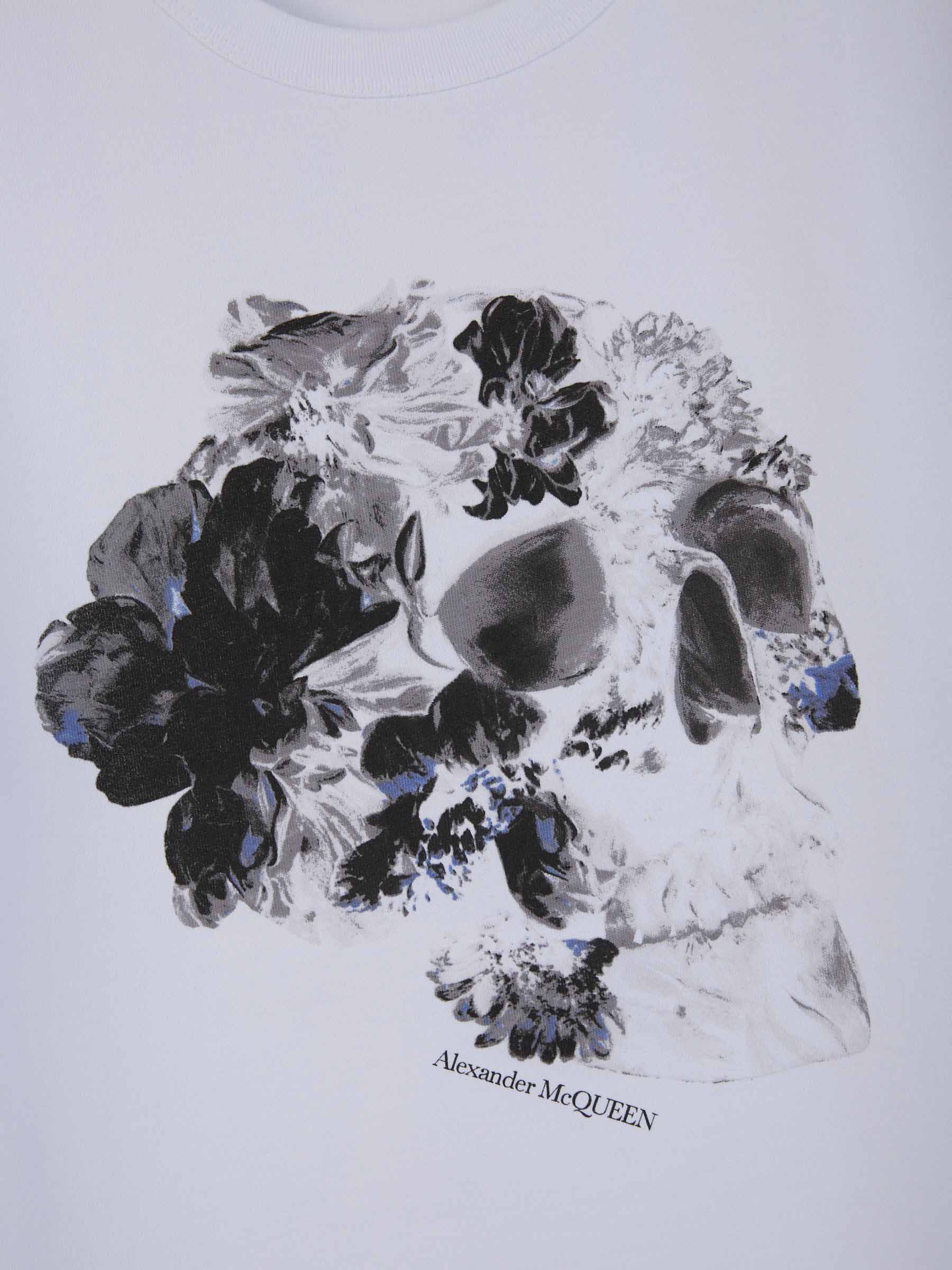 Outlet online McQueen Hombre Camiseta Skull Algodón color Blanco sku 553-003580 01 - Foto 4