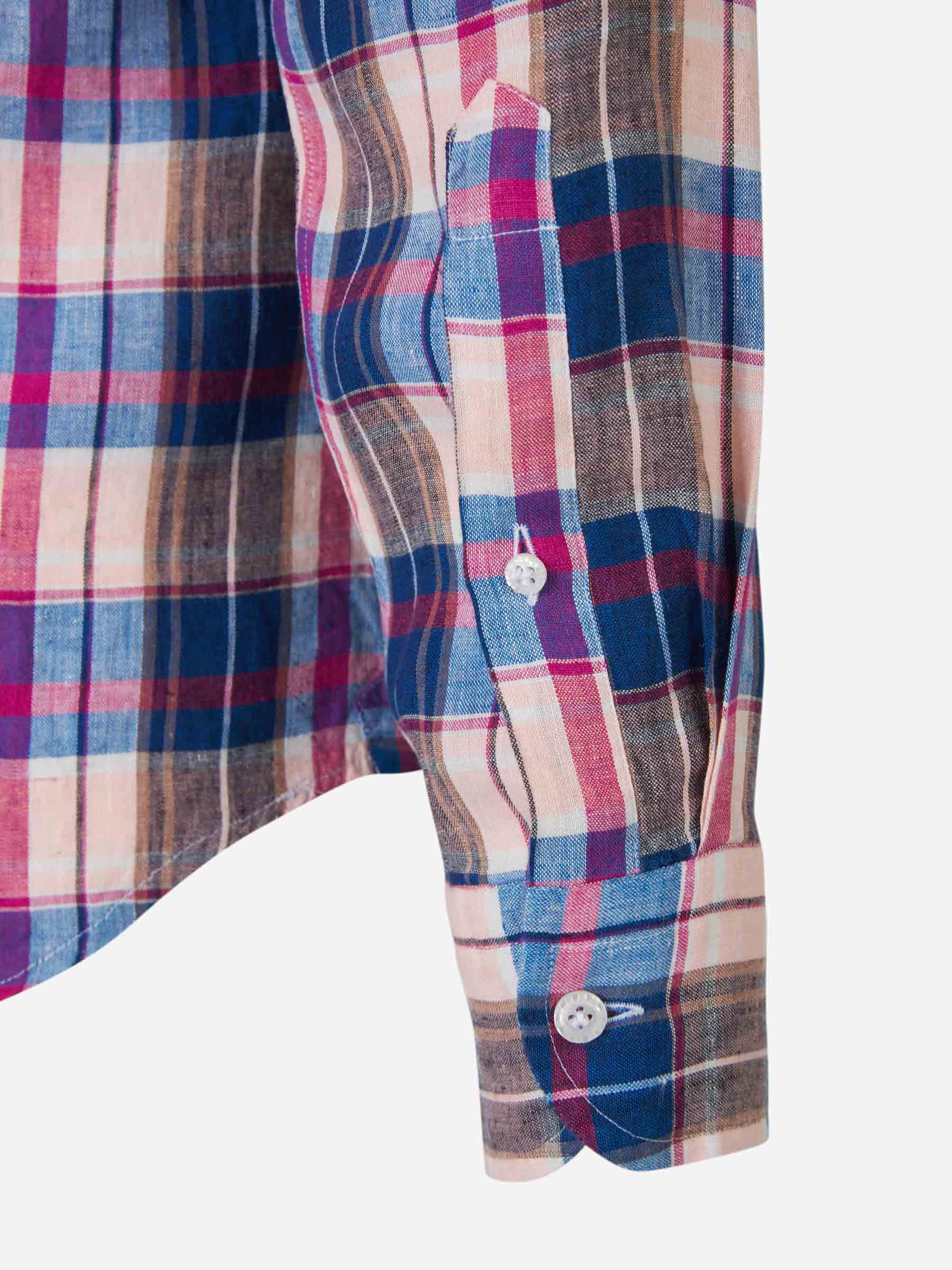 Outlet online Santa Eulalia Hombre Camisa Lino Cuadros color Fucsia sku 531-006258 01 - Foto 4
