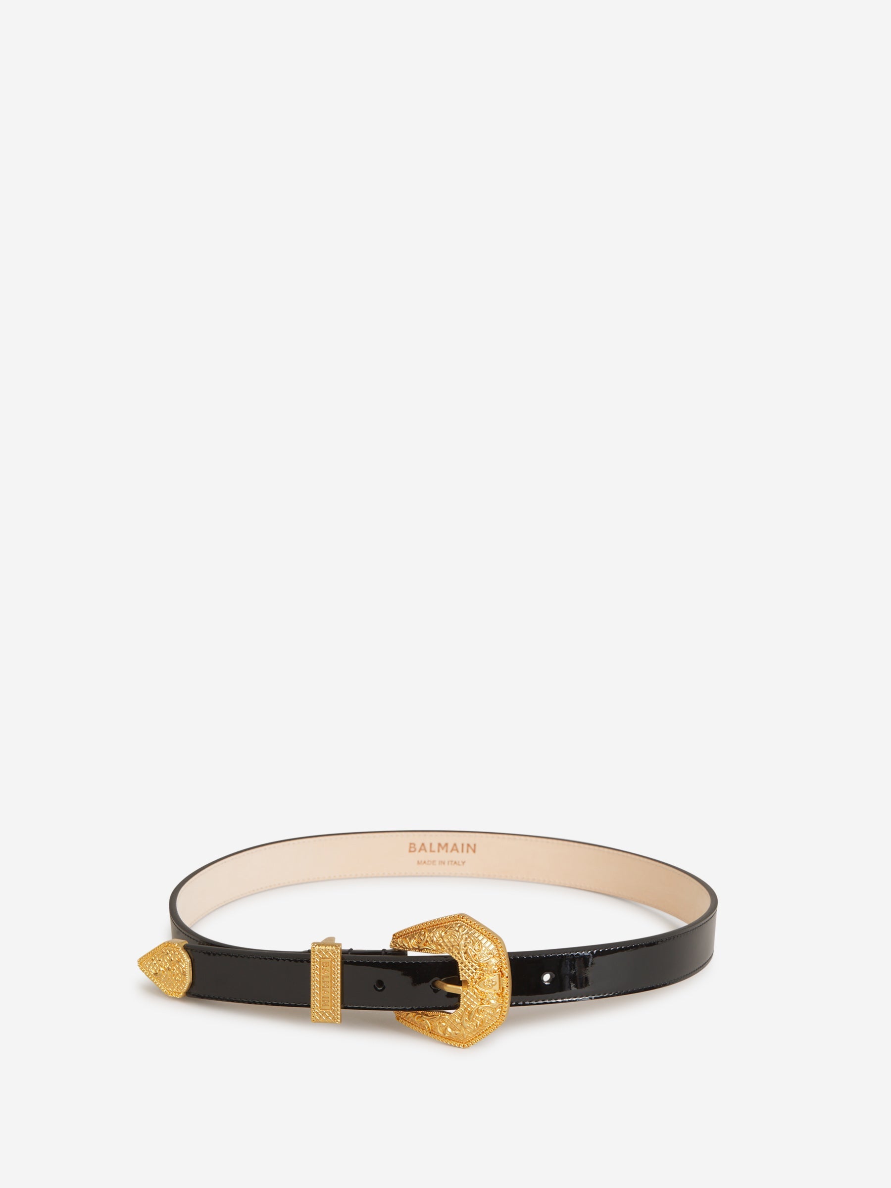 Outlet online Balmain Mujer Cinturón Western Charol color Negro sku 830-000321 01 - Foto 1