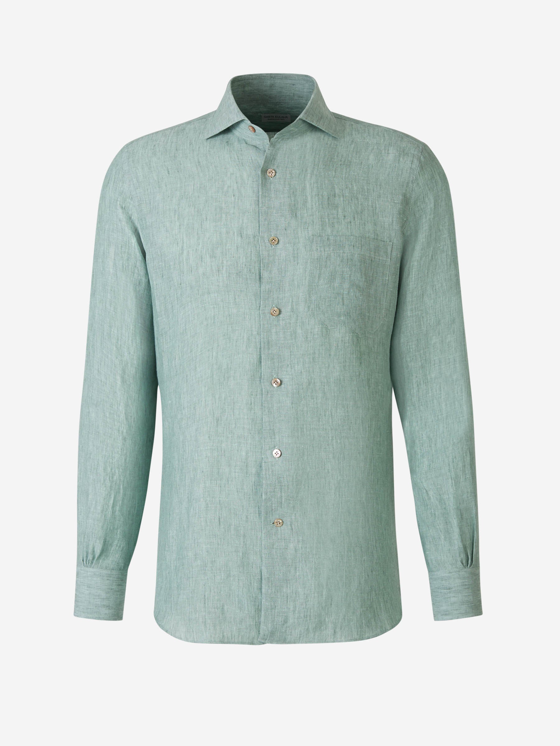 Outlet online Santa Eulalia Hombre Camisa Bolsillo Lino color Verde Menta sku 531-006247 01 - Foto 1