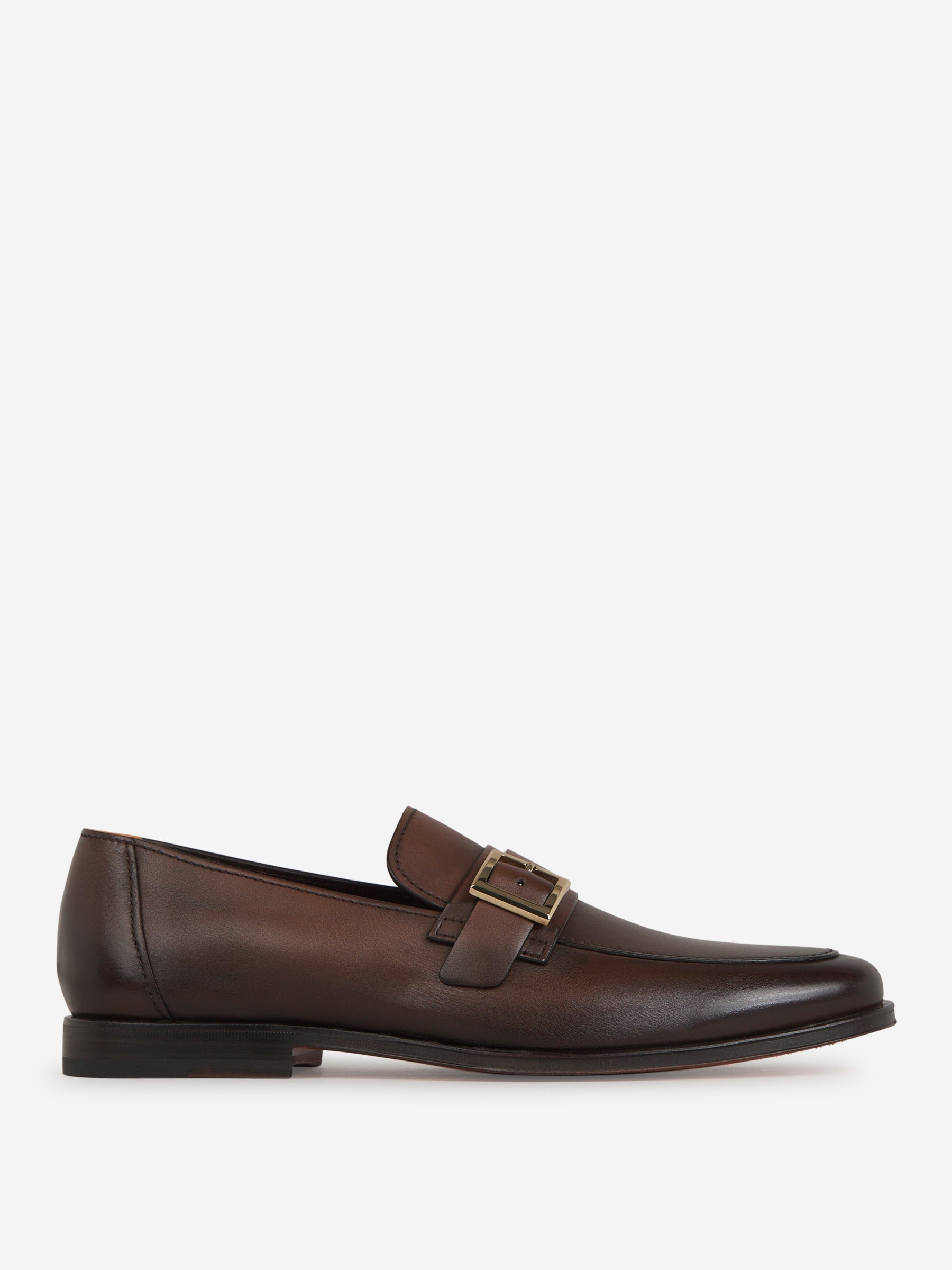 Outlet online Santoni Hombre Mocasines Hebilla Piel color Marron Oscuro sku 610-000186 01 - Foto 1