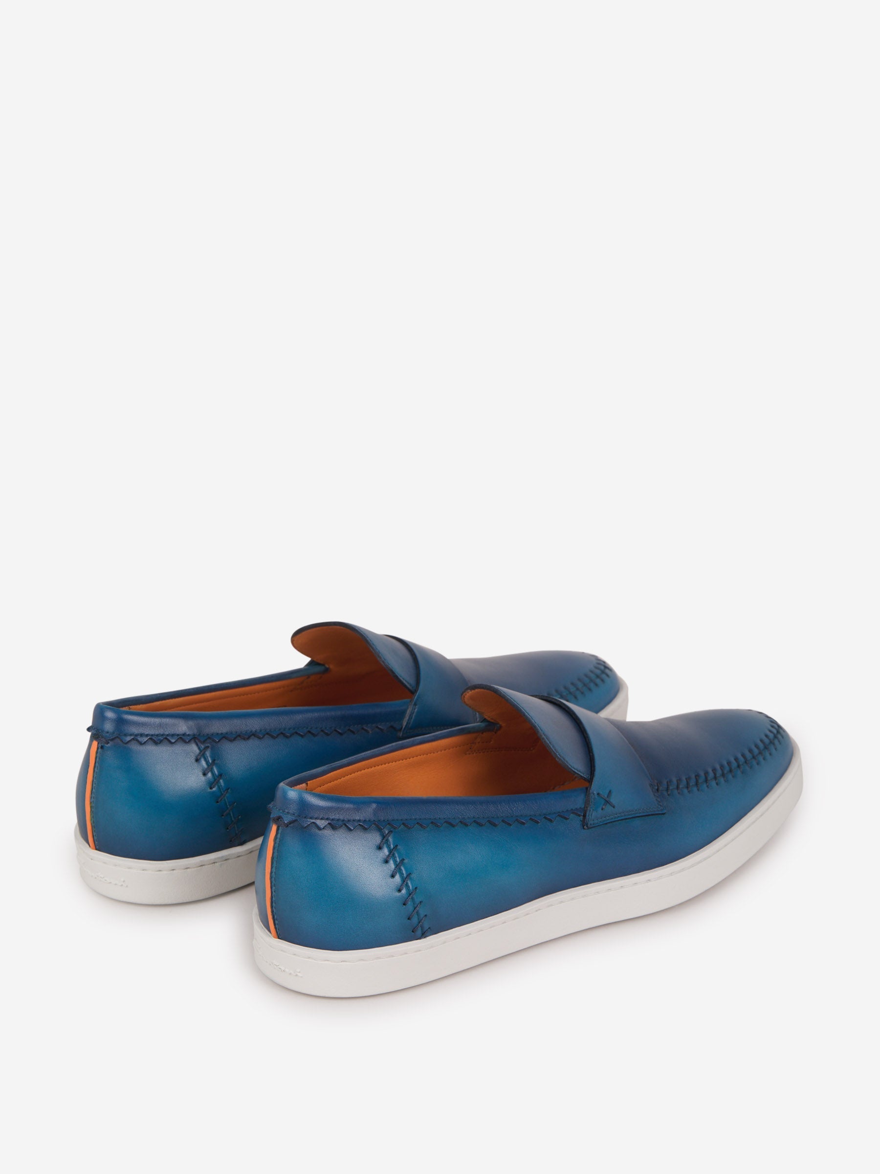 Outlet online Santoni Hombre Mocasines Piel color Azul Cielo sku 611-003827 02 - Foto 7