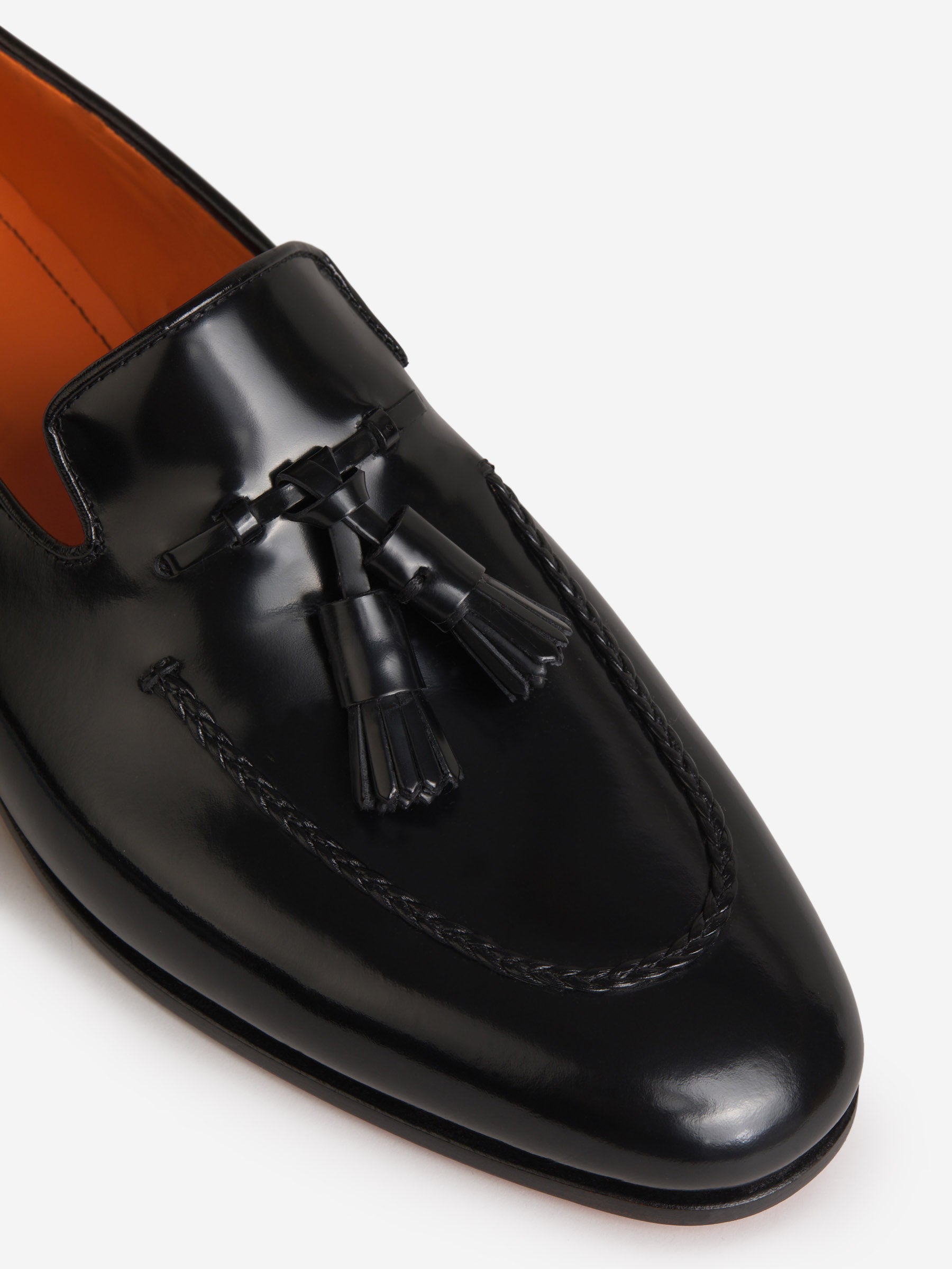 Outlet online Santoni Hombre Mocasines Borla Piel color Negro sku 611-004080 01 - Foto 1