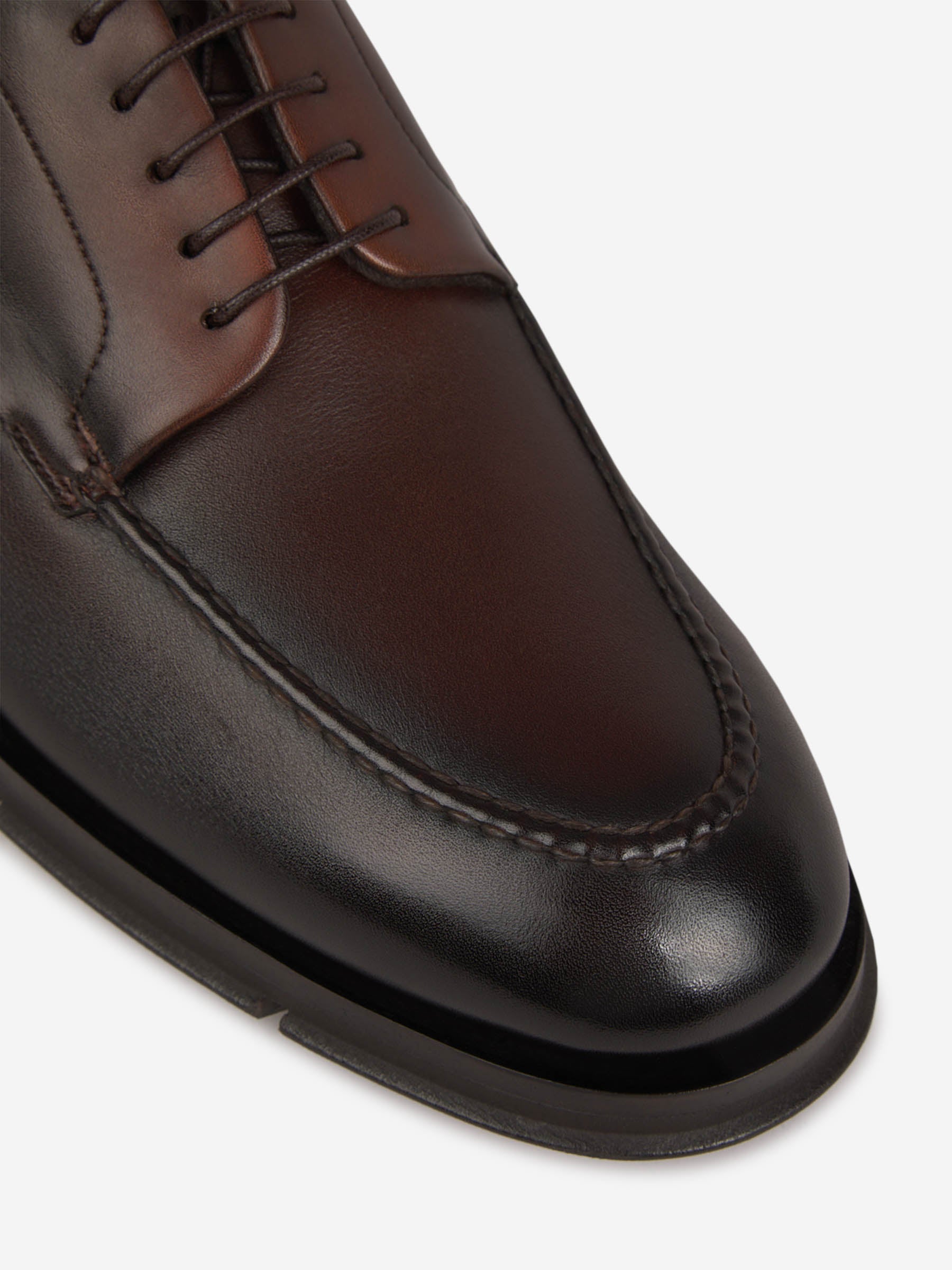 Outlet online Santoni Hombre Zapatos Piel Oxford color Marron Oscuro sku 611-004450 01 - Foto 3