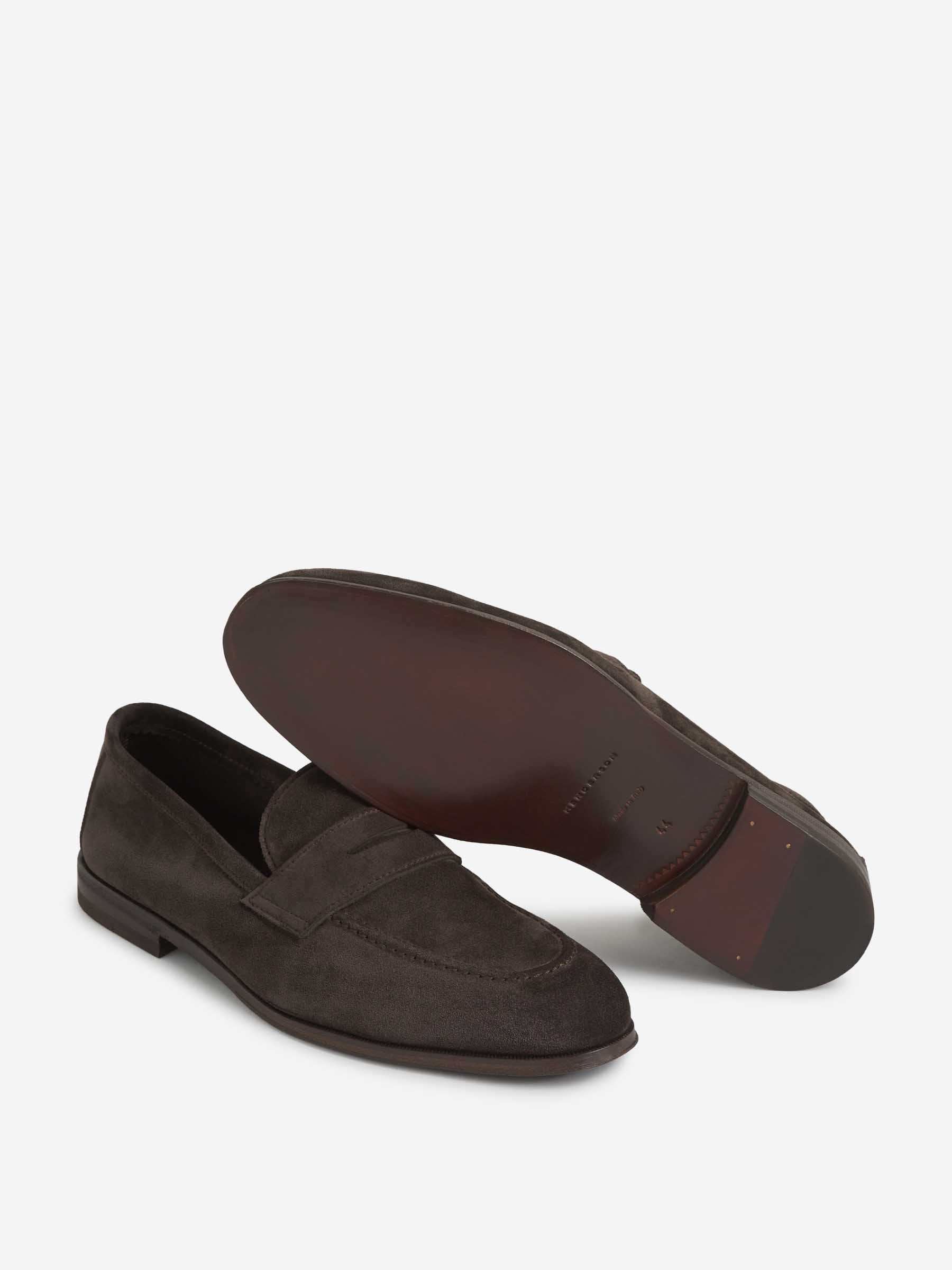 Henderson Baracco Hombre Barcelona Mocasines Piel Ante color Marrón Oscuro sku 611-004572 01 - Foto 4
