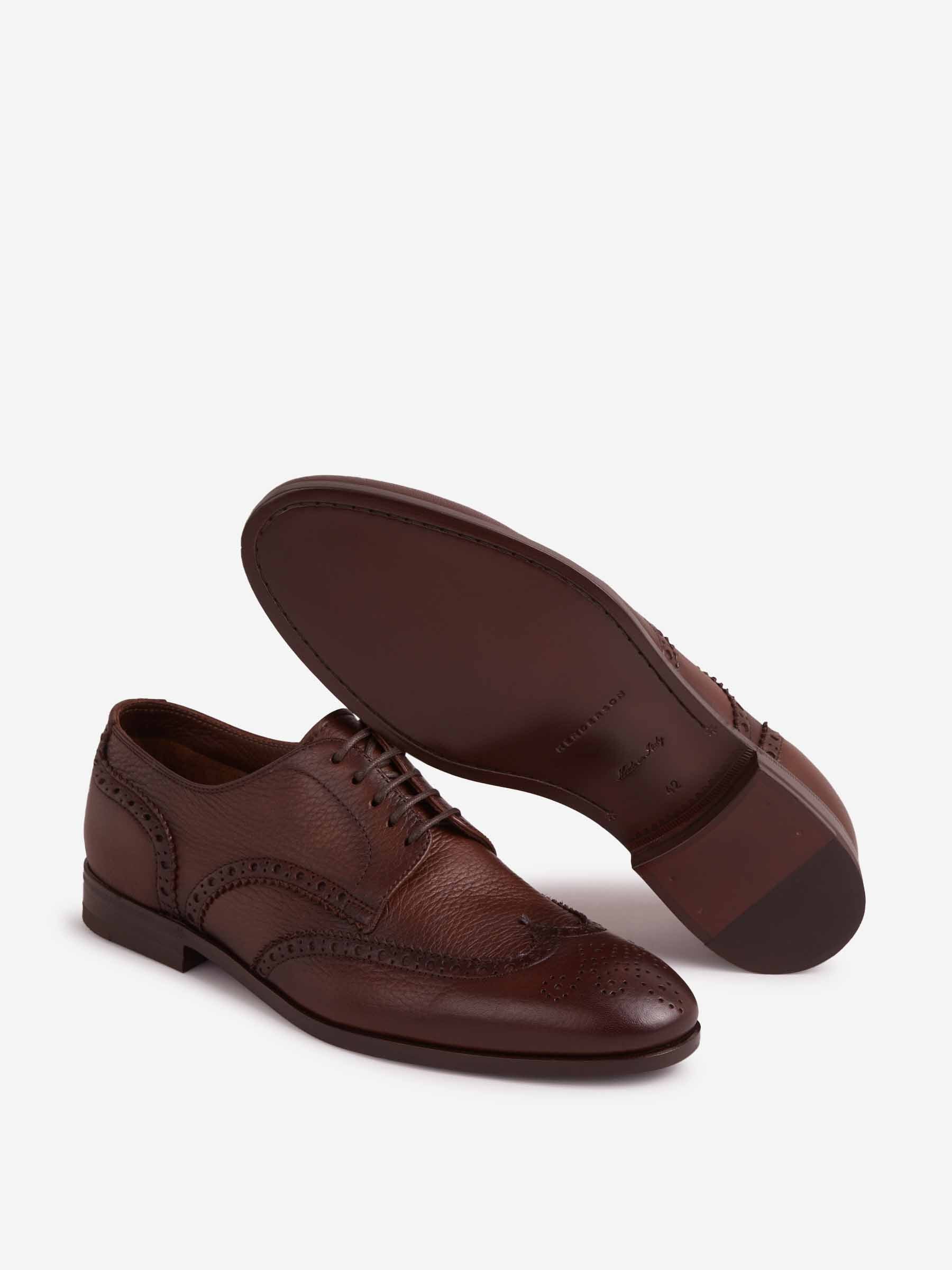 Henderson Baracco Hombre Barcelona Zapatos Derby Brogue color Marrón sku 611-004580 01 - Foto 4