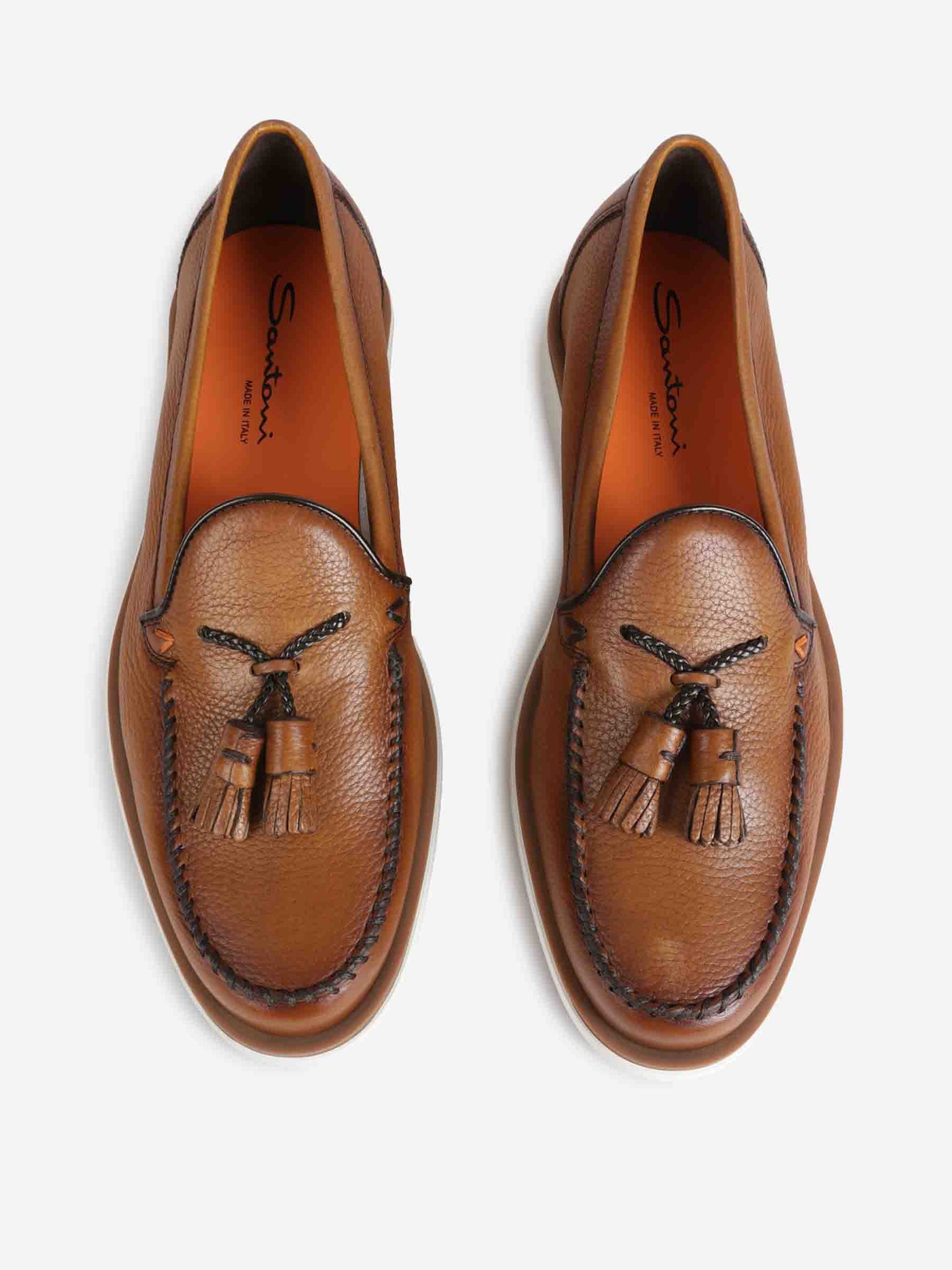 Santoni Hombre Barcelona Mocasines Tulsi Borlas color Marrón sku 611-004585 01 - Foto 3