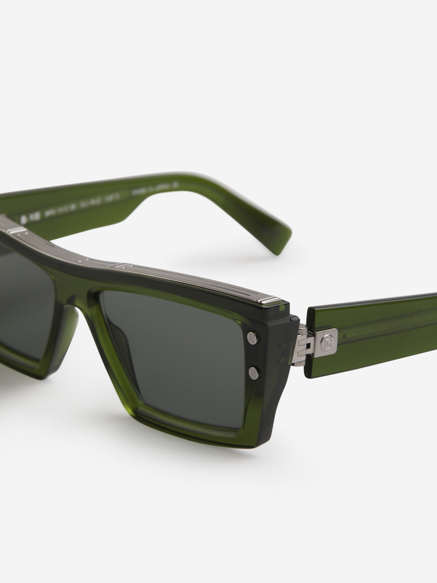 Outlet online Balmain Hombre Gafas De Sol Rectangulares color Verde Claro sku 614-002385 01 - Foto 3