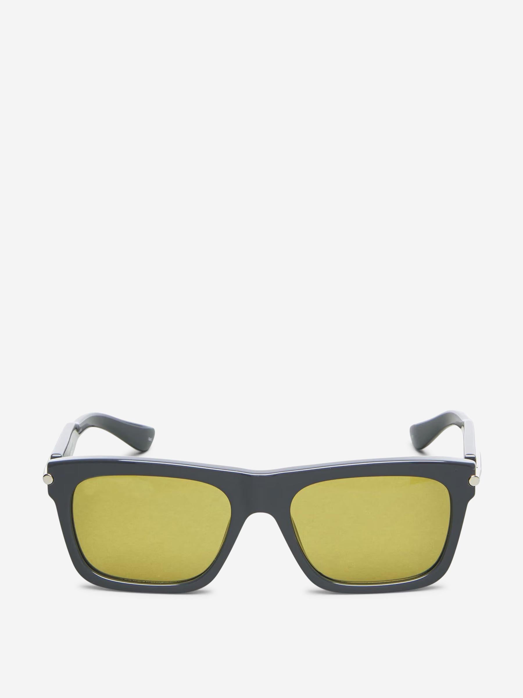 Outlet online Alexander McQueen Hombre Gafas Rectangulares T-Bar color Amarillo Claro sku 614-003057 02 - Foto 1