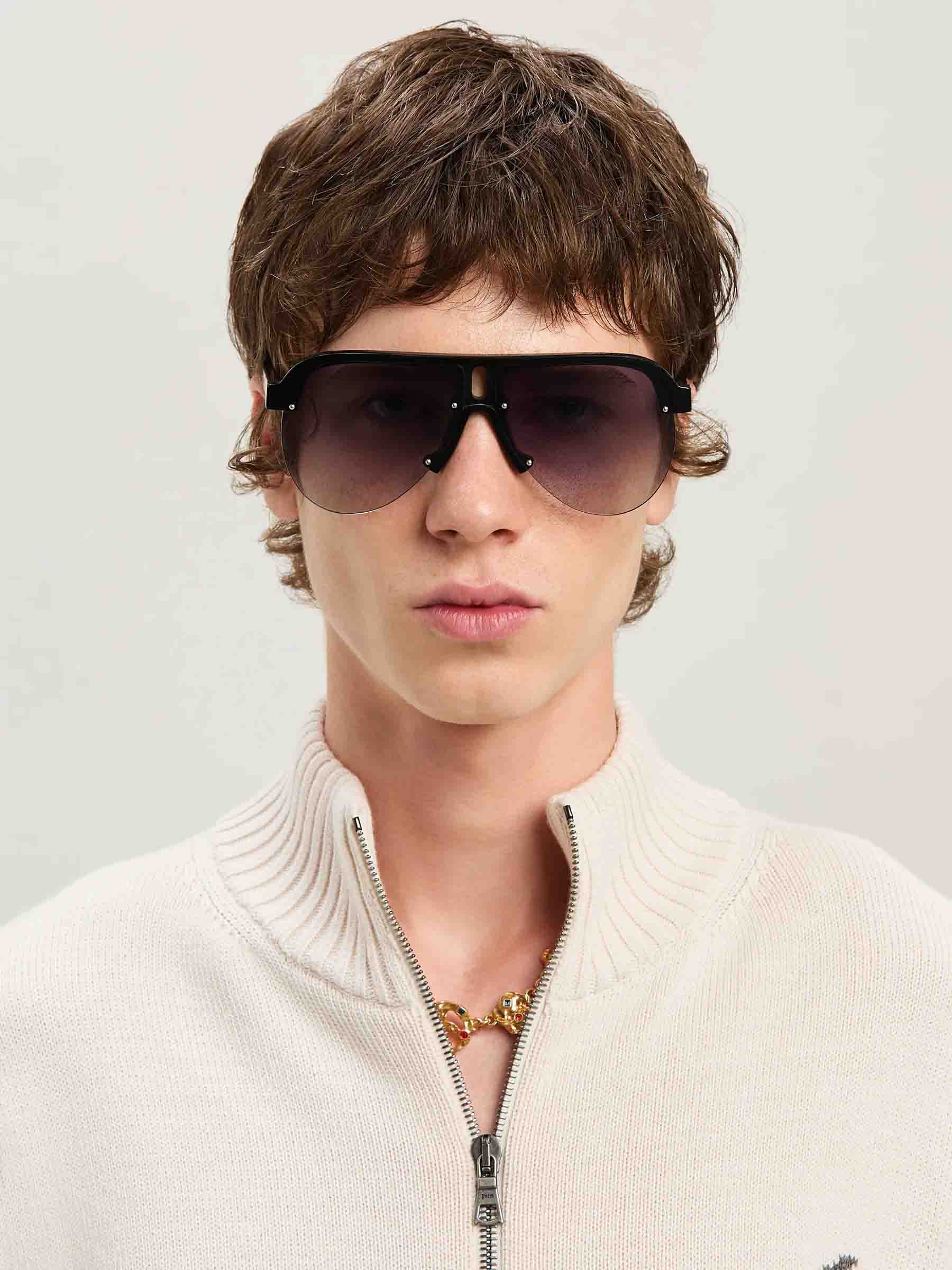 Outlet online Palm Angels Hombre Gafas Aviador Trinity color Negro sku 614-003178 01 - Foto 2