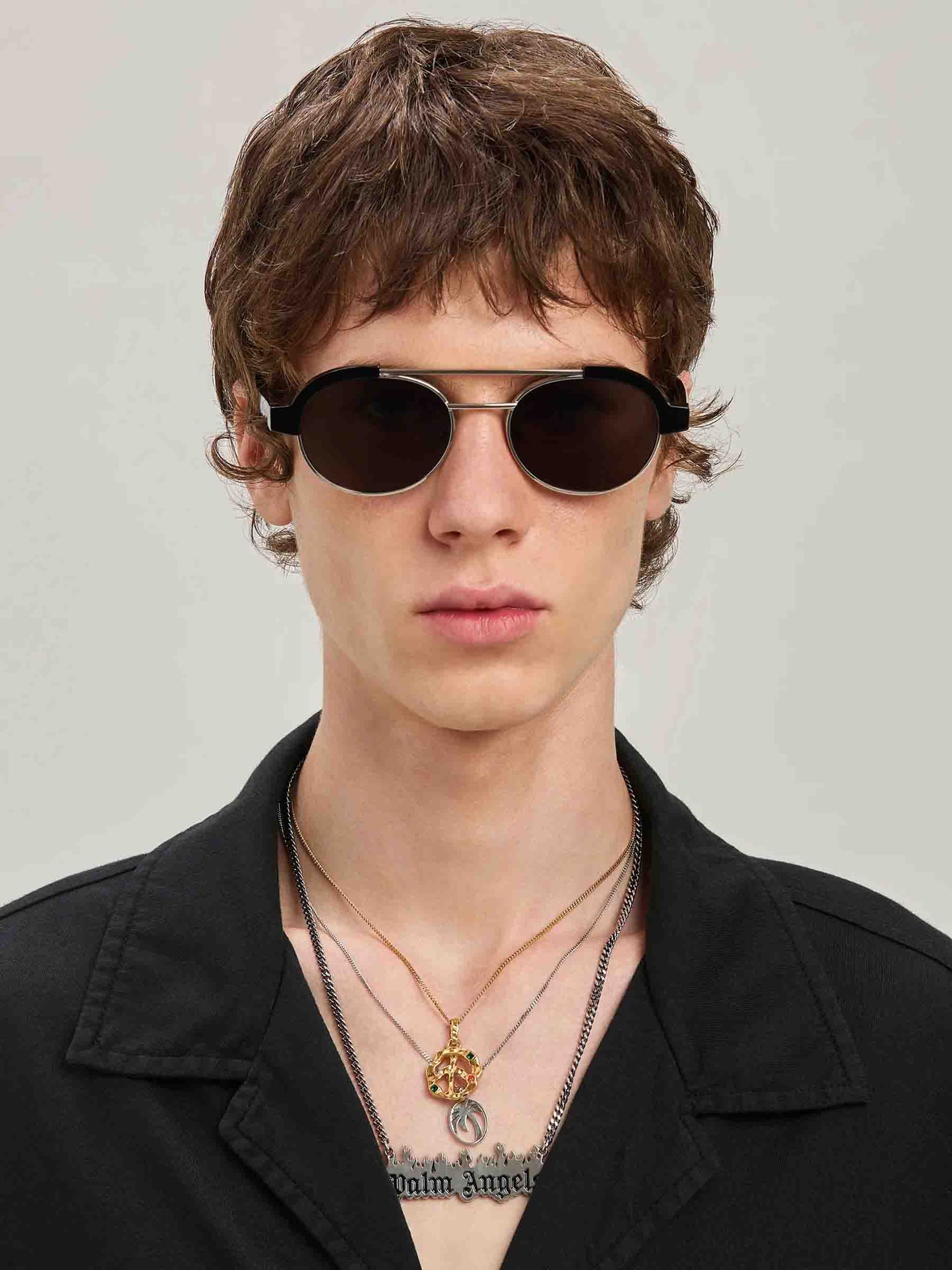 Palm Angels Hombre Barcelona Gafas Ovaladas Artesia color Negro sku 614-003179 01 - Foto 2