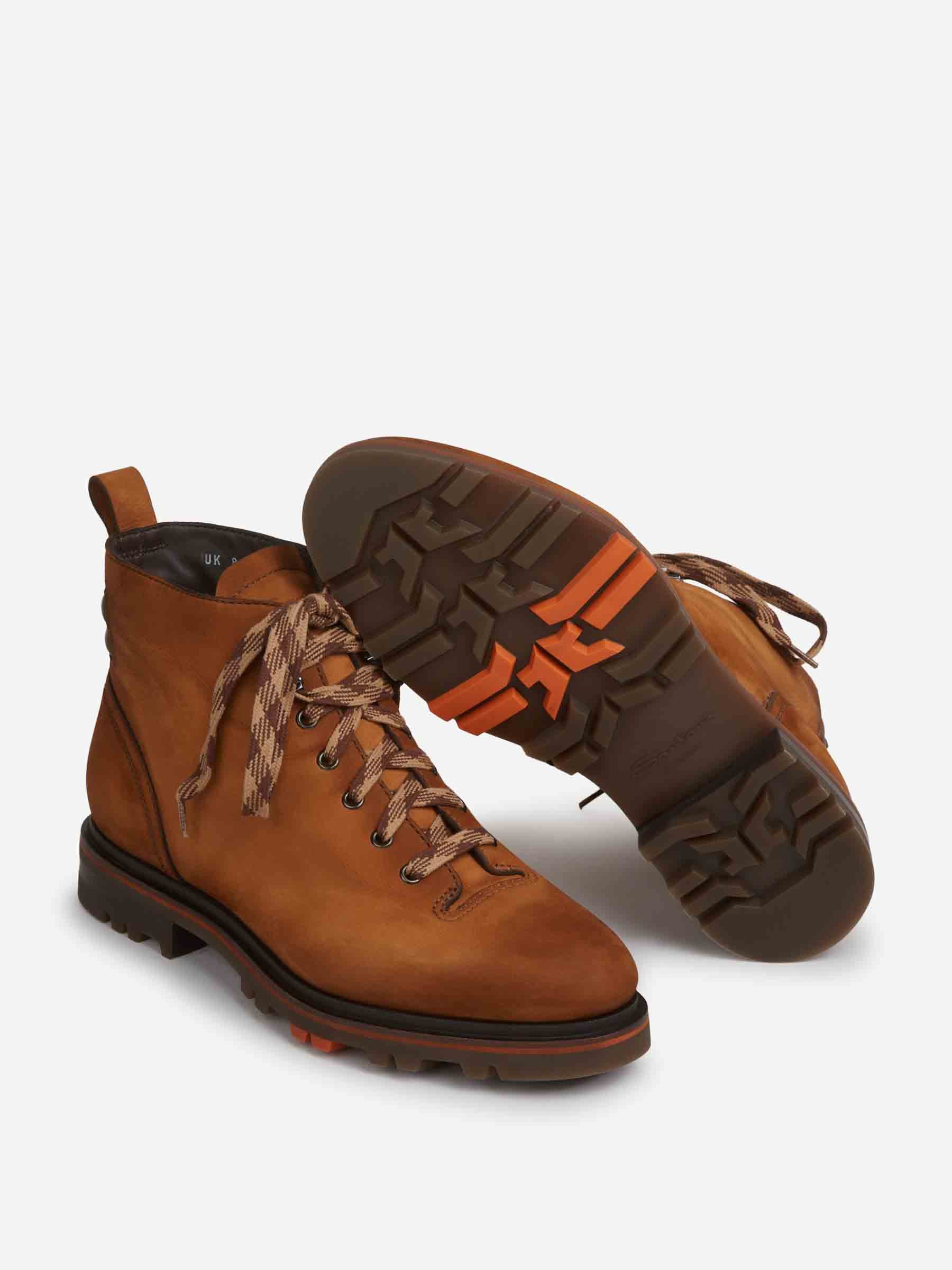 Outlet online Santoni Hombre Botas Senderismo Nobuk color Marrón sku 615-000007 01 - Foto 4