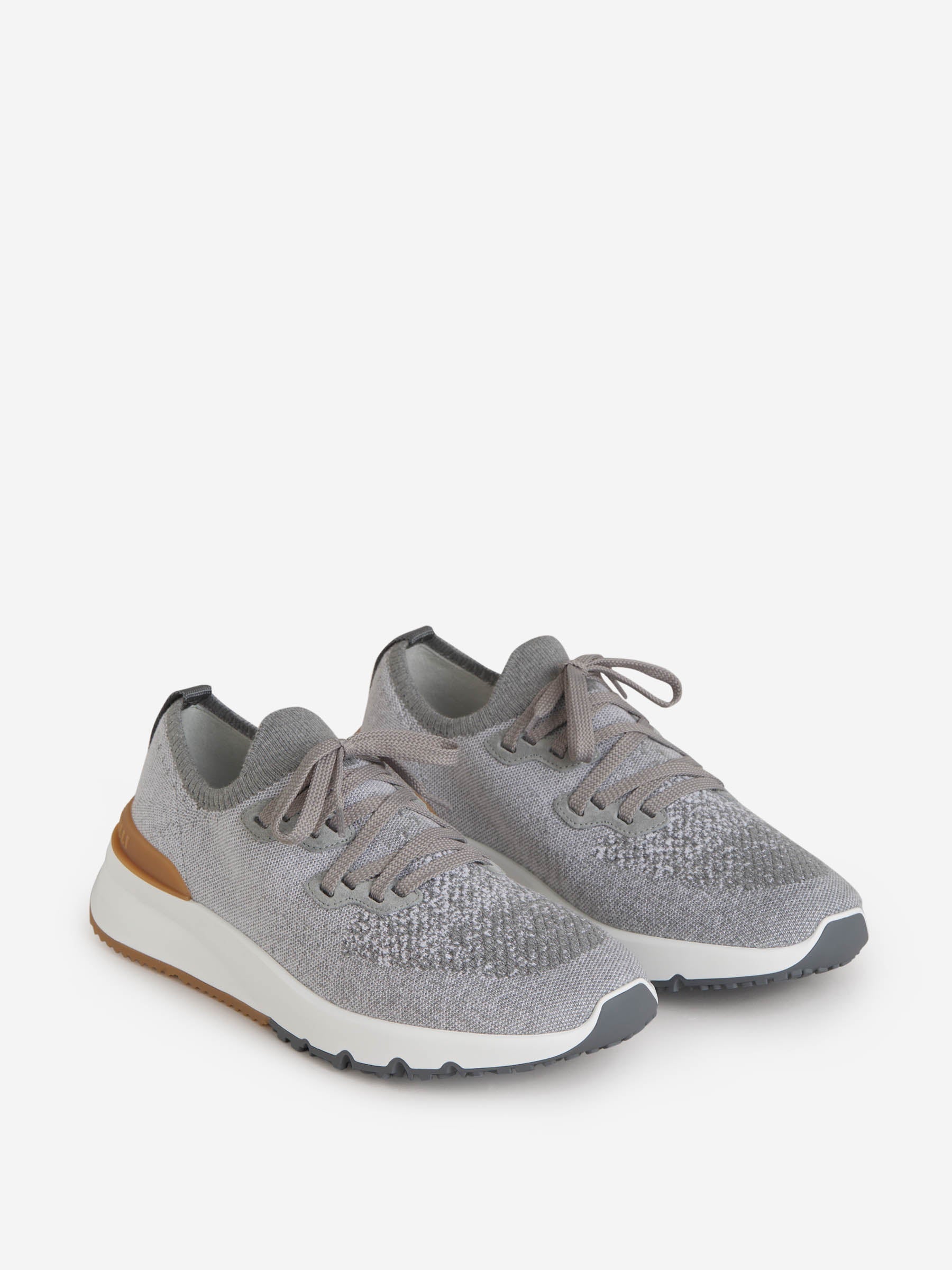 Outlet online Brunello Cucinelli Hombre Sneakers Running Lana color Azul Denim sku 616-002323 02 - Foto 4