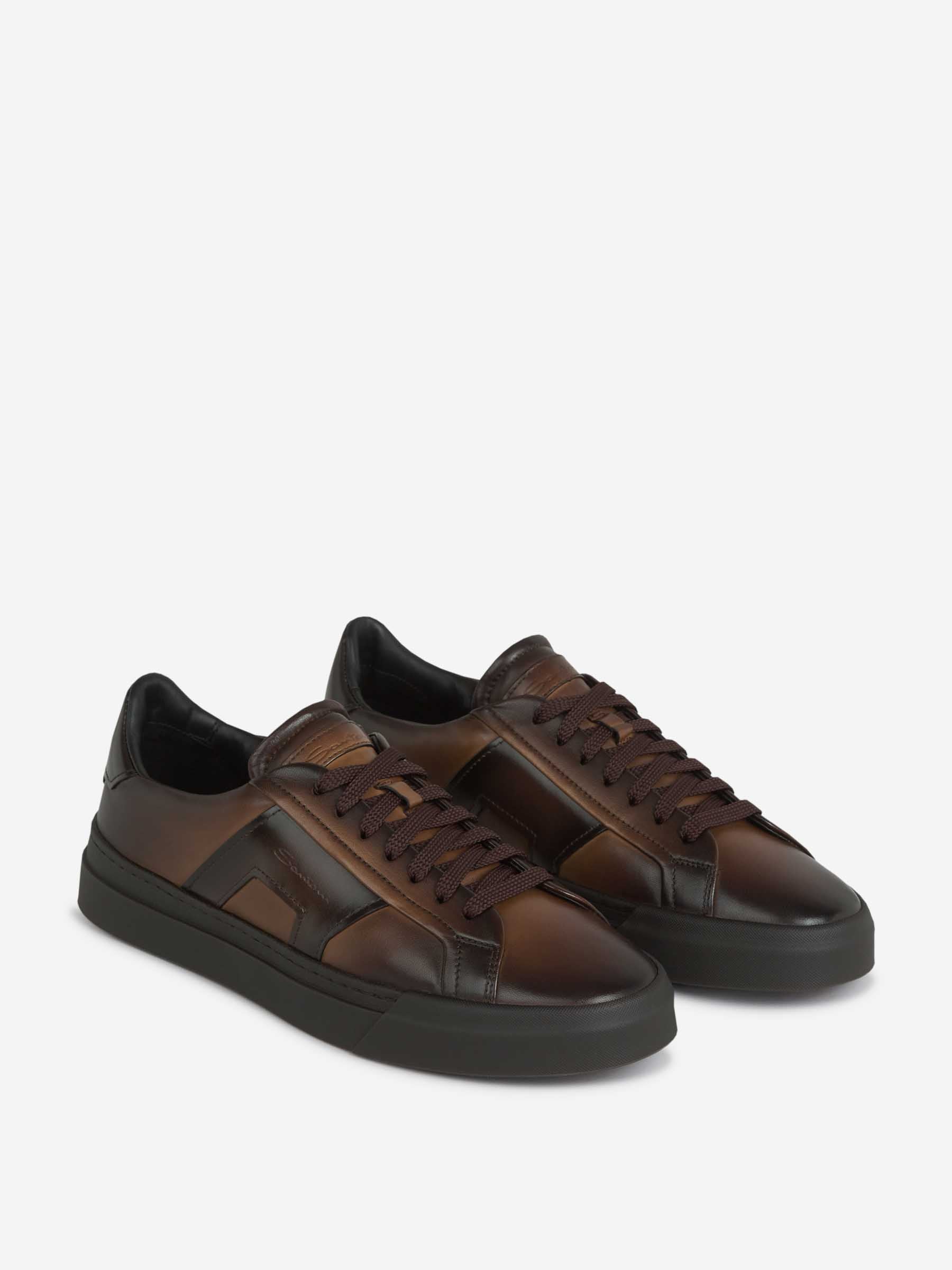 Outlet online Santoni Hombre Sneakers Double Buckle color Marrón Oscuro sku 616-002844 01 - Foto 2