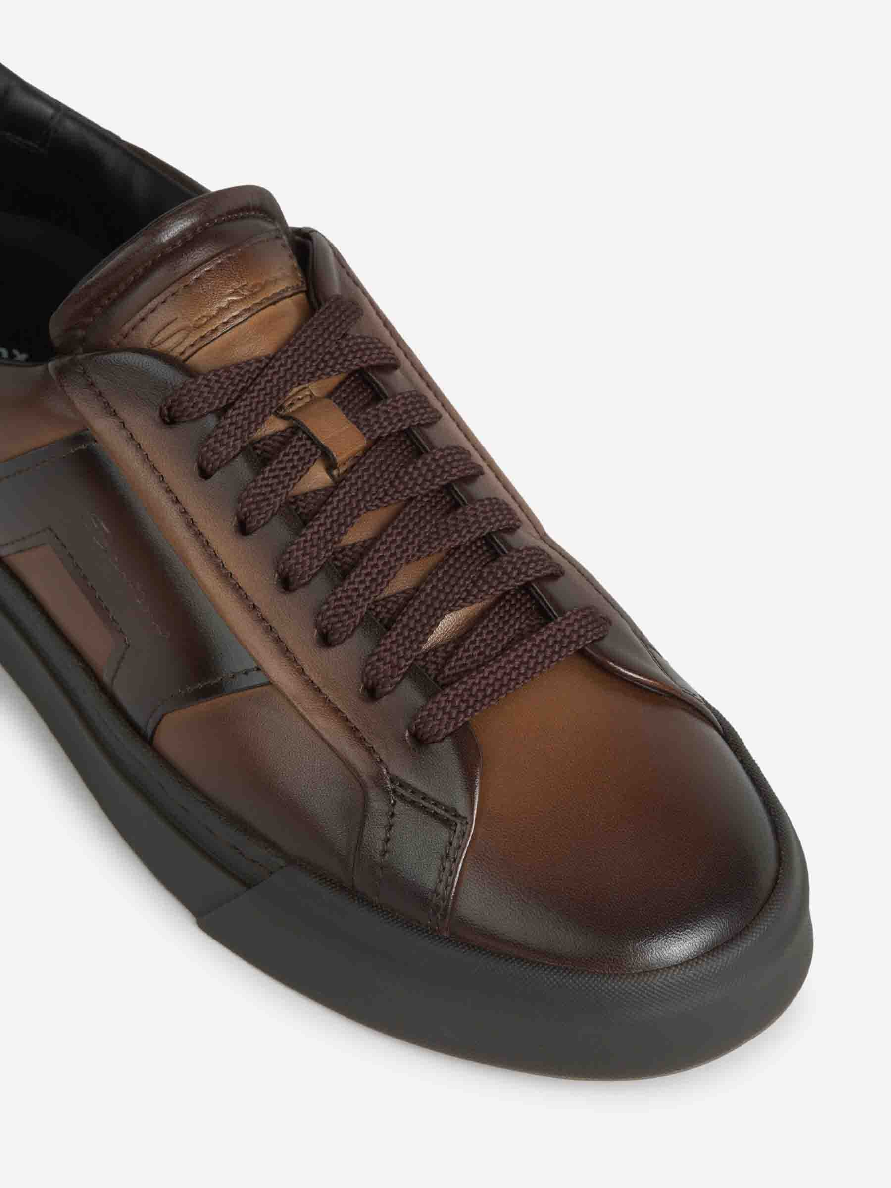 Outlet online Santoni Hombre Sneakers Double Buckle color Marrón Oscuro sku 616-002844 01 - Foto 5