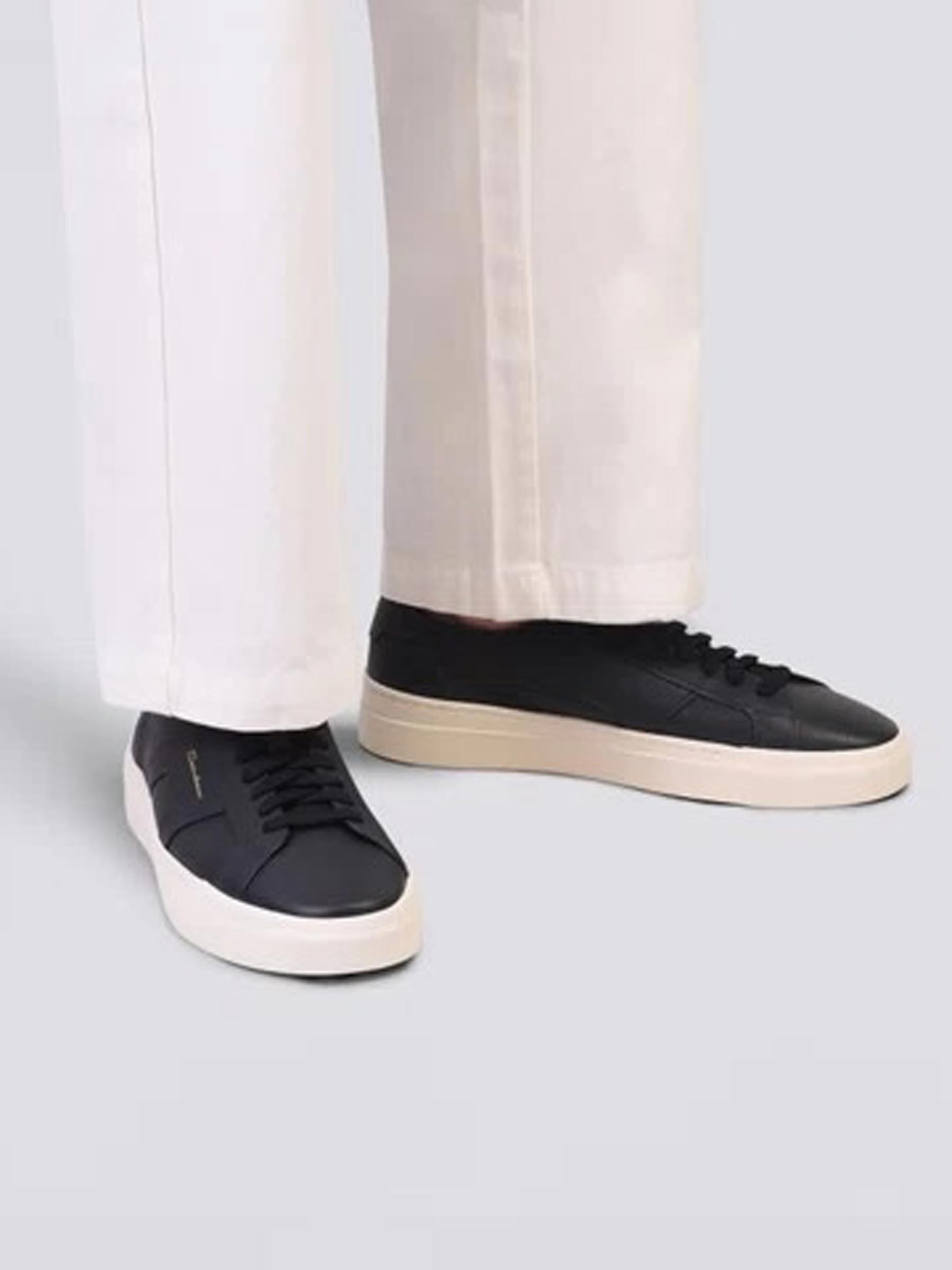 Outlet online Santoni Hombre Sneakers Double Buckle color Azul Marino sku 616-002848 02 - Foto 2