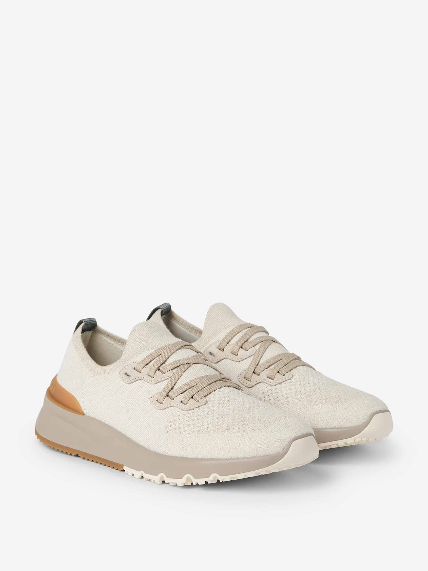 Brunello Cucinelli Hombre Barcelona Sneakers Hiladas Algodón color Marfil sku 616-002955 01 - Foto 3