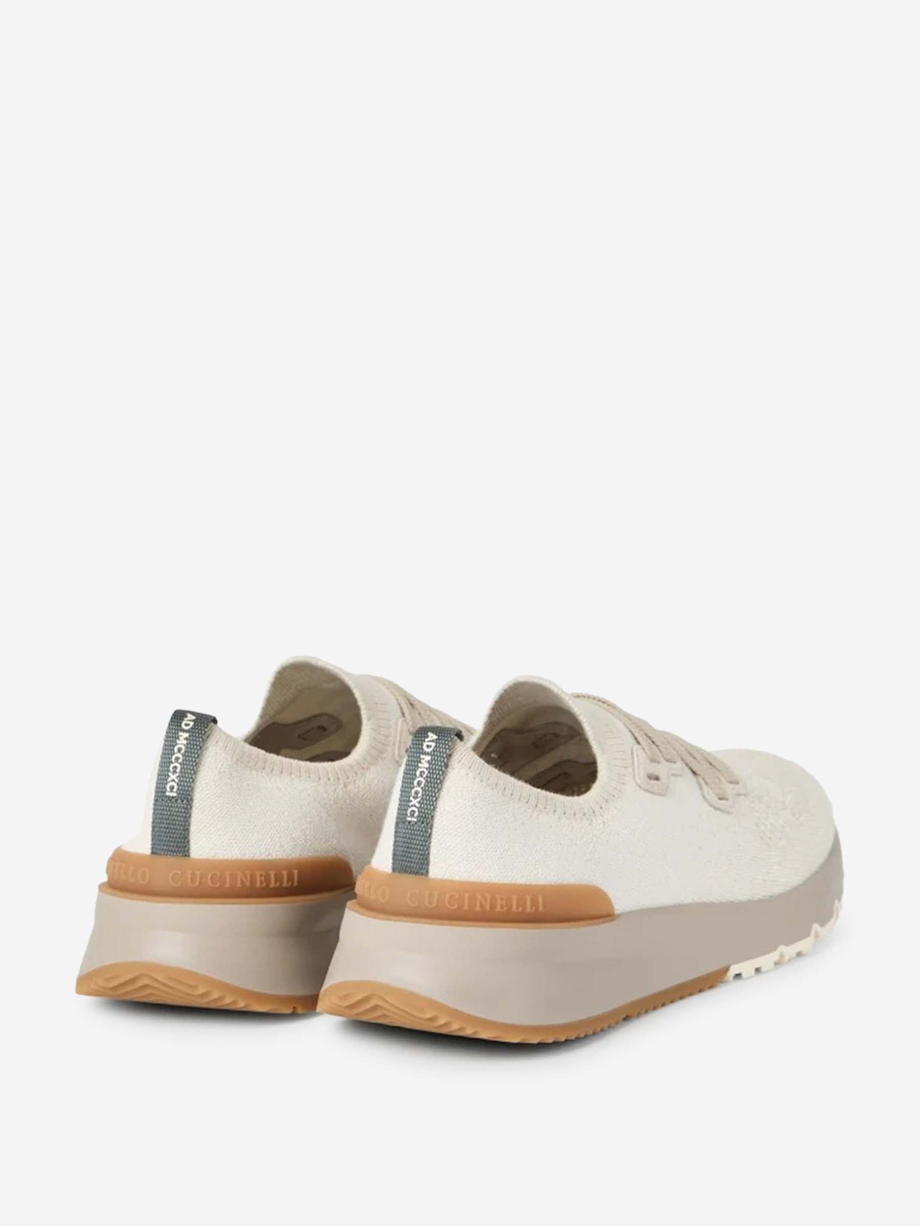 Brunello Cucinelli Hombre Barcelona Sneakers Hiladas Algodón color Marfil sku 616-002955 01 - Foto 5