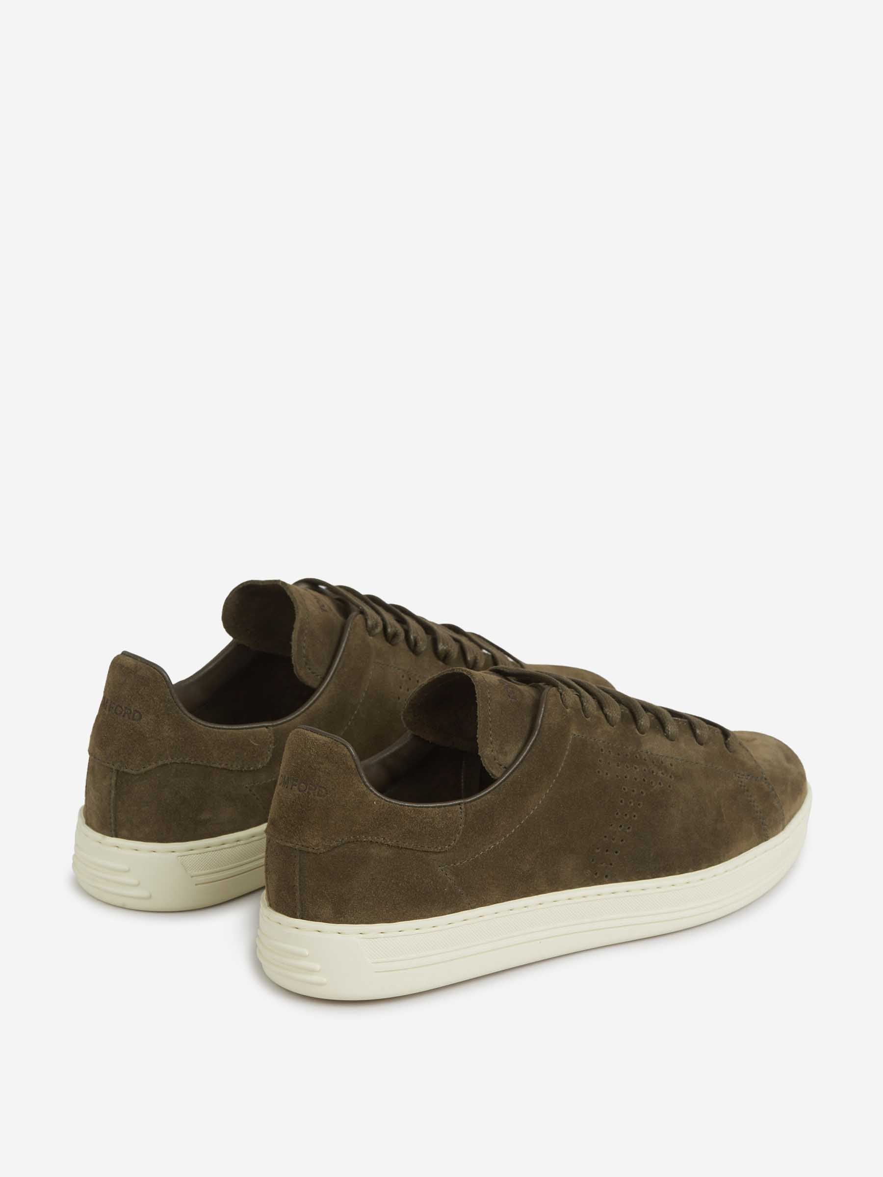 Tom Ford Hombre Barcelona Sneakers Warwick Piel color Verde Militar sku 616-002972 02 - Foto 3
