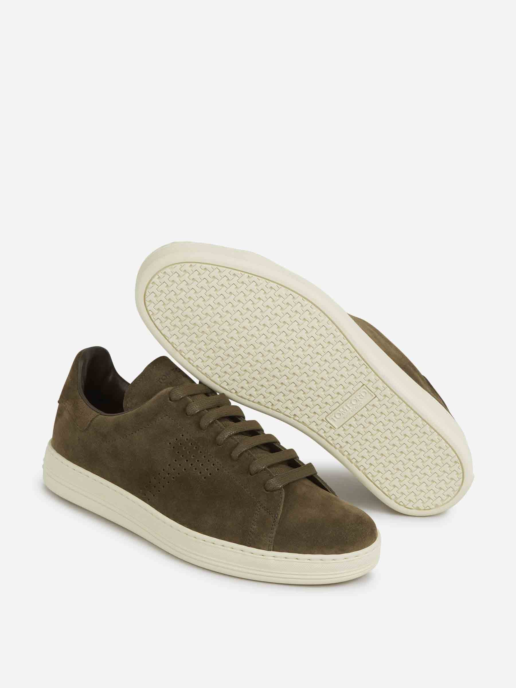 Tom Ford Hombre Barcelona Sneakers Warwick Piel color Verde Militar sku 616-002972 02 - Foto 4