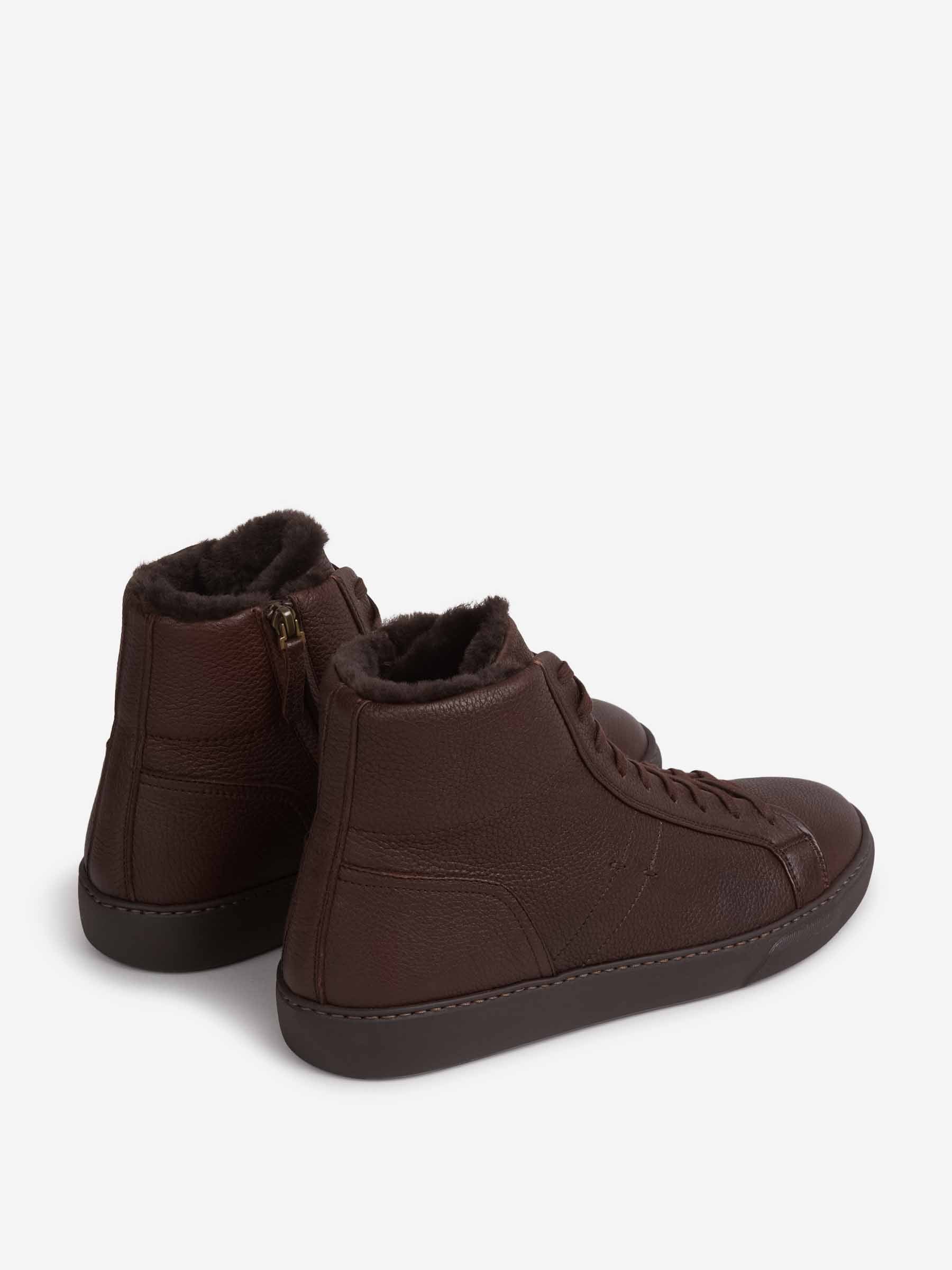 Outlet online Henderson Baracco Hombre Zapatillas Alta Piel color Marrón Oscuro sku 616-003300 01 - Foto 3