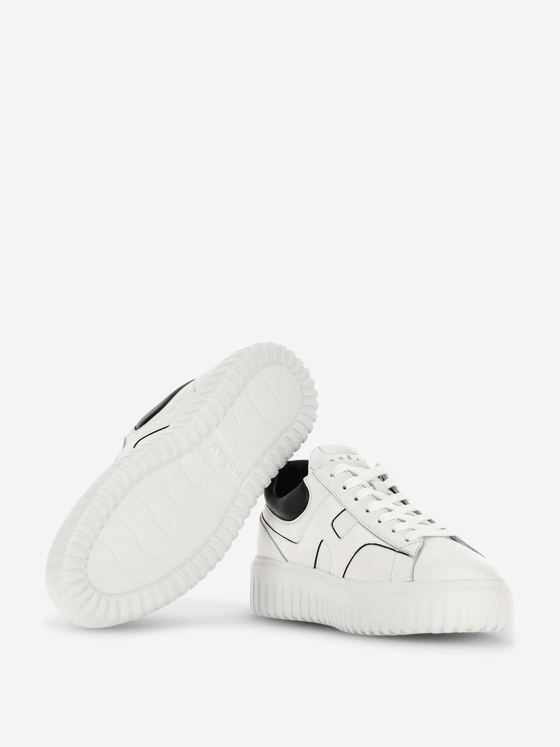 Outlet online Hogan Hombre Zapatillas H-Stripes color Blanco Y Negro sku 616-003522 01 - Foto 3