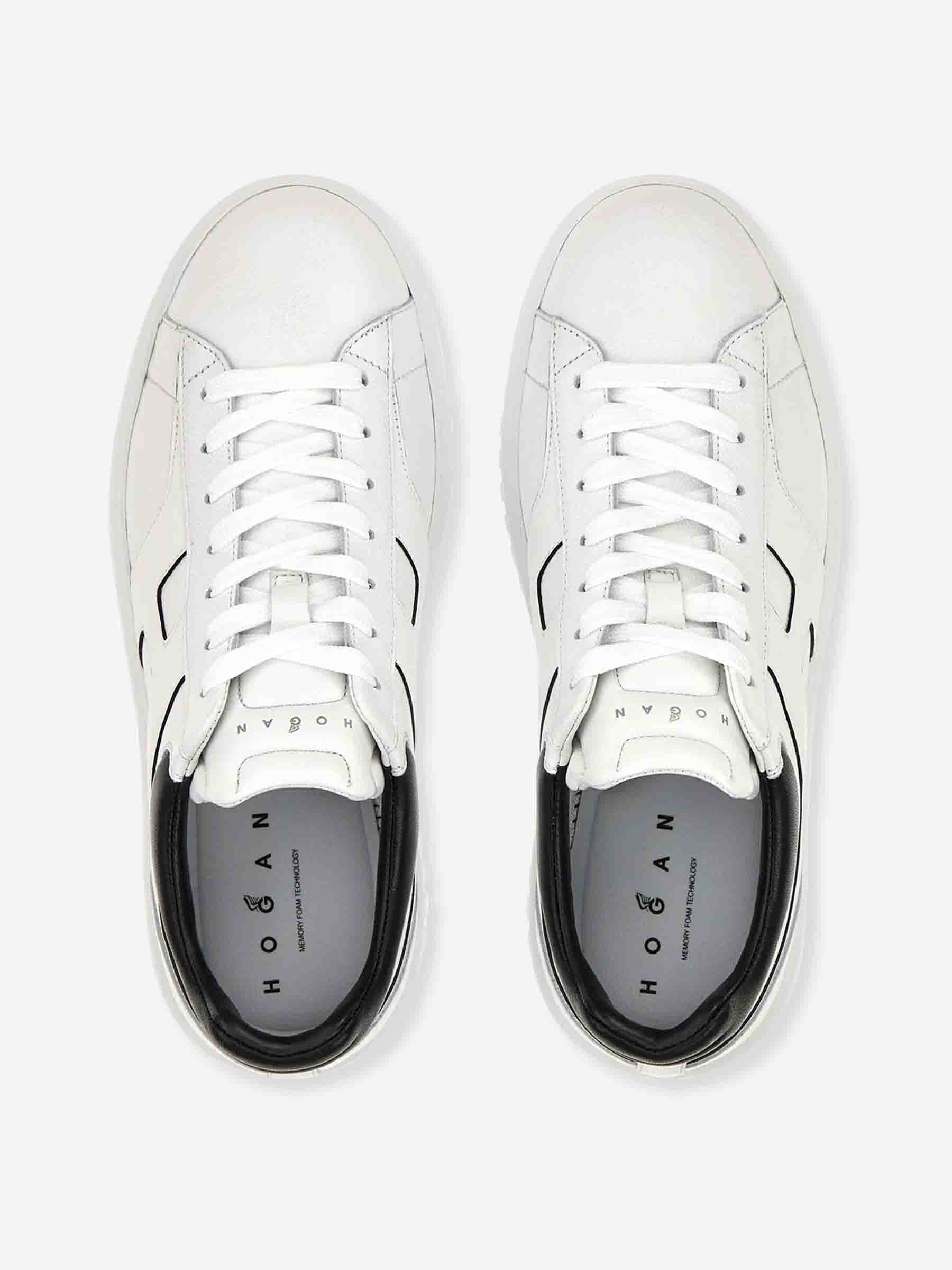 Outlet online Hogan Hombre Zapatillas H-Stripes color Blanco Y Negro sku 616-003522 01 - Foto 4