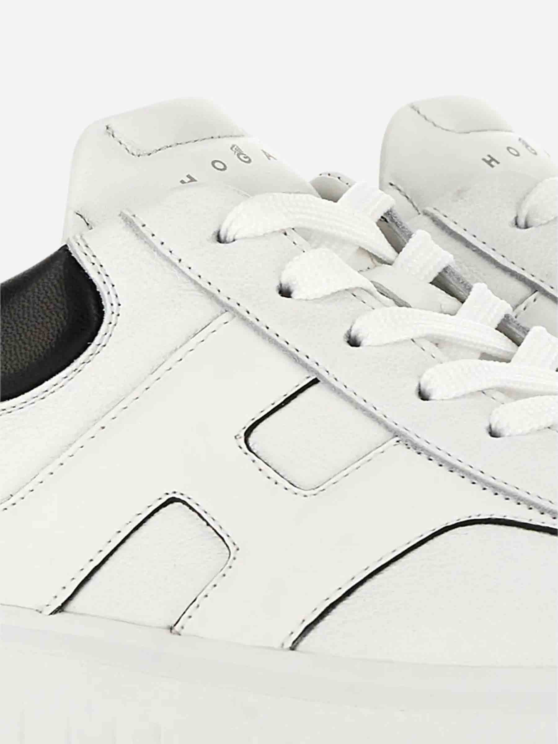 Outlet online Hogan Hombre Zapatillas H-Stripes color Blanco Y Negro sku 616-003522 01 - Foto 5