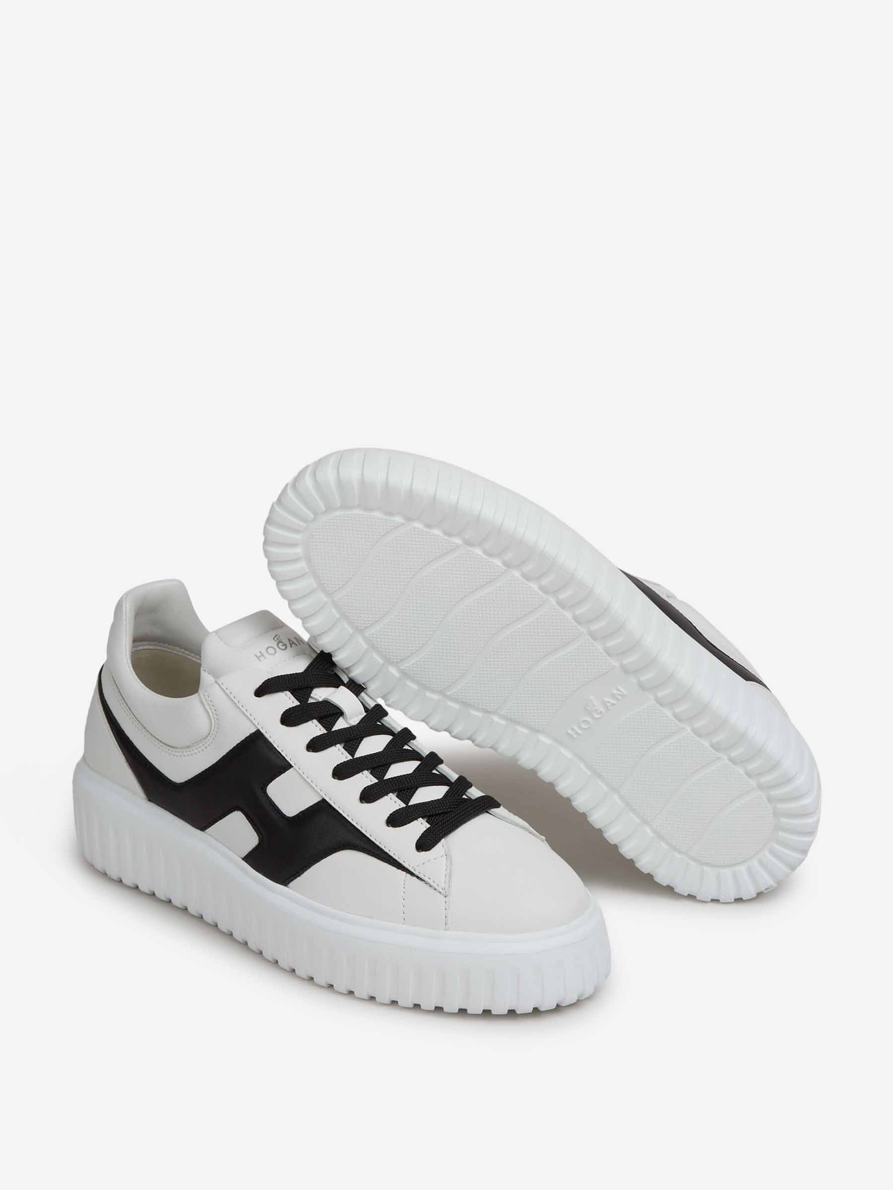 Hogan Hombre Barcelona Zapatillas Deportivas H-Stripes color Blanco Y Negro sku 616-003614 01 - Foto 4