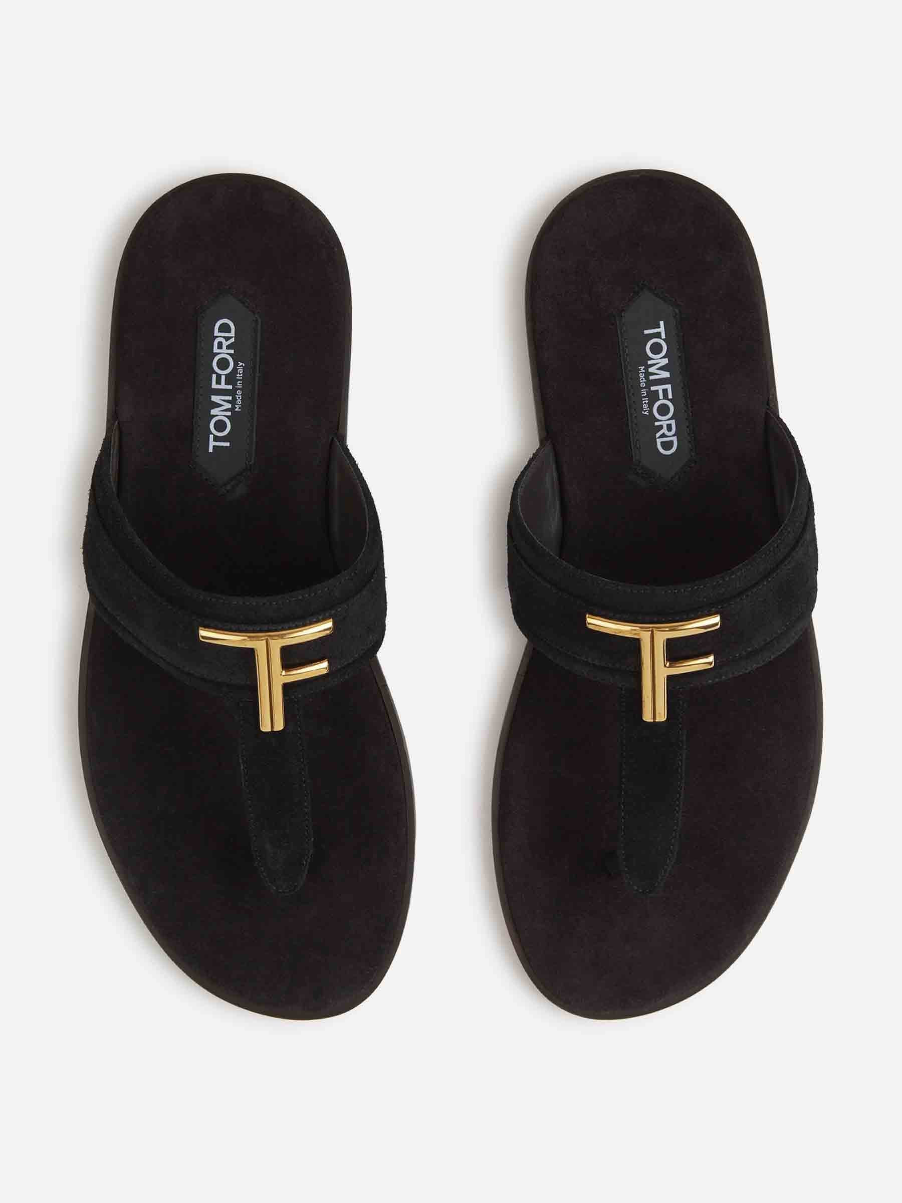 Outlet online Tom Ford Hombre Chanclas Piel Brighton color Negro sku 617-000123 01 - Foto 4