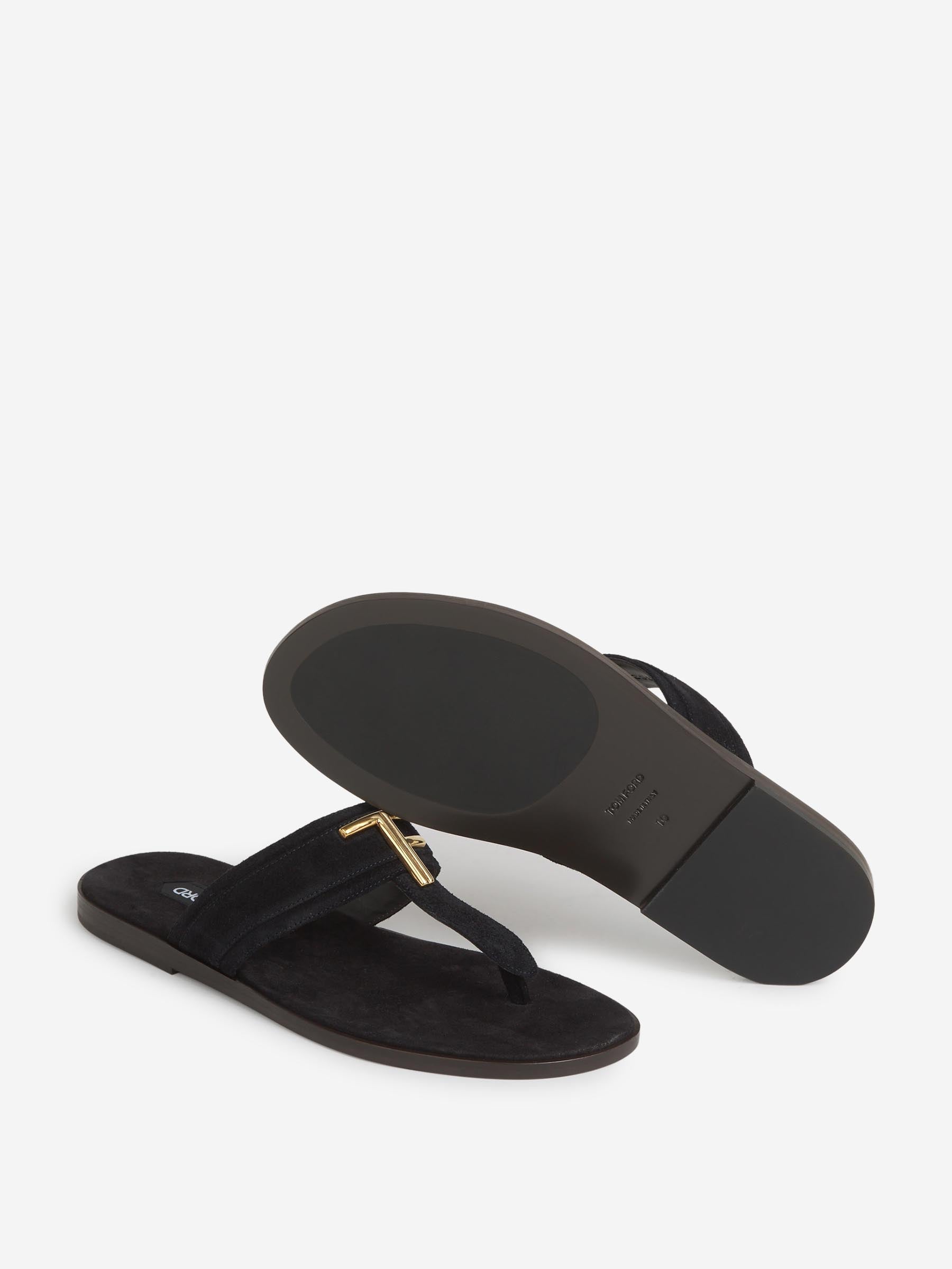 Outlet online Tom Ford Hombre Chanclas Piel Brighton color Negro sku 617-000123 01 - Foto 5