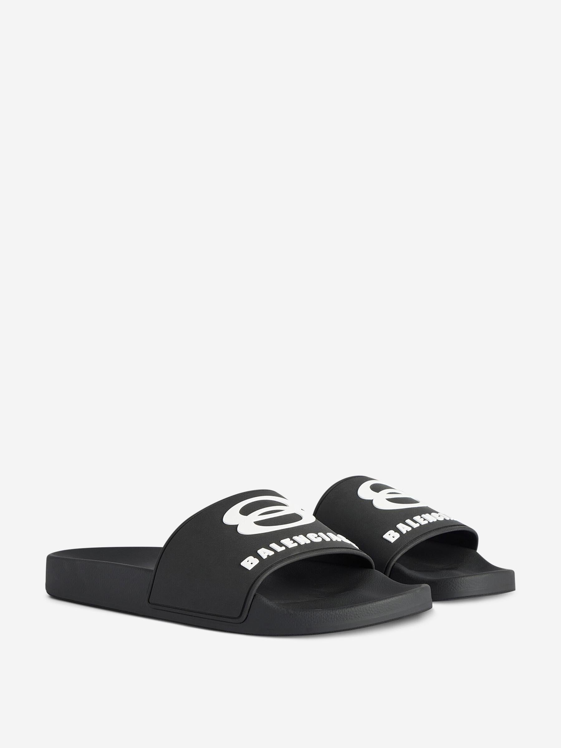 Outlet online Balenciaga Hombre Sandalias Pool Slide color Negro sku 617-000138 01 - Foto 1