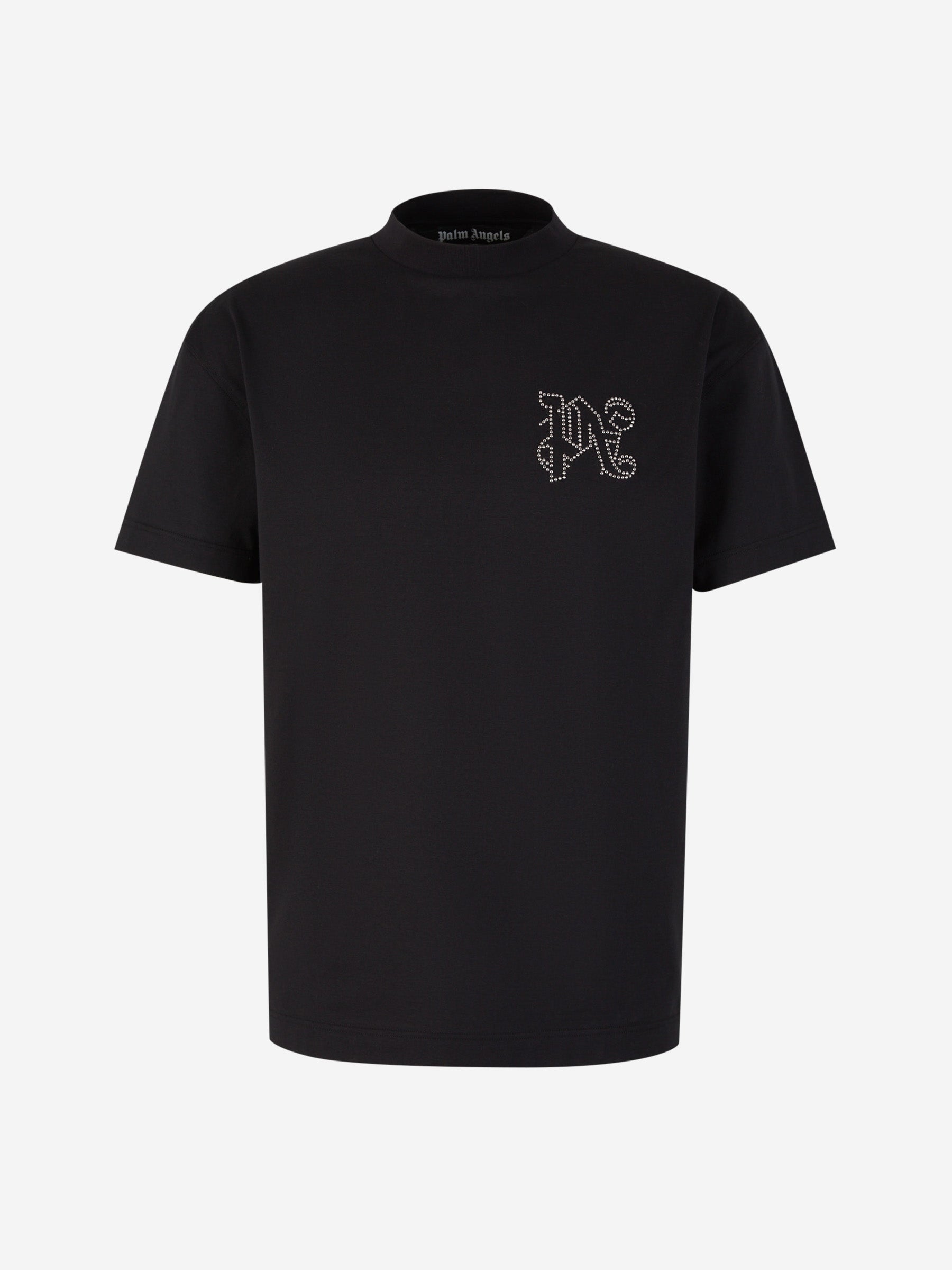 Outlet online Palm Angels Hombre Camiseta Monograma Algodón color Negro sku 553-003588 01 - Foto 1