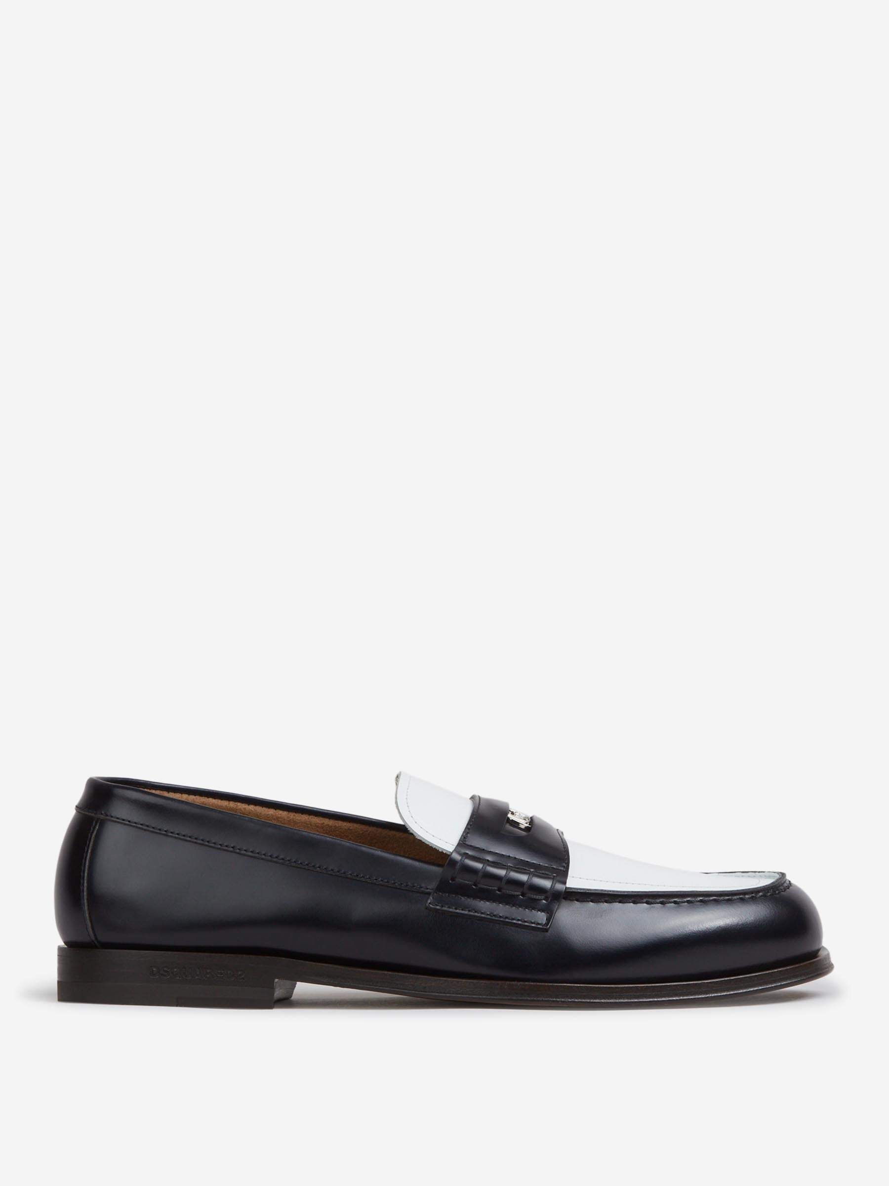 Outlet online Dsquared2 Hombre Mocasines Neoclassic color Blanco Y Negro sku 618-000014 01 - Foto 1