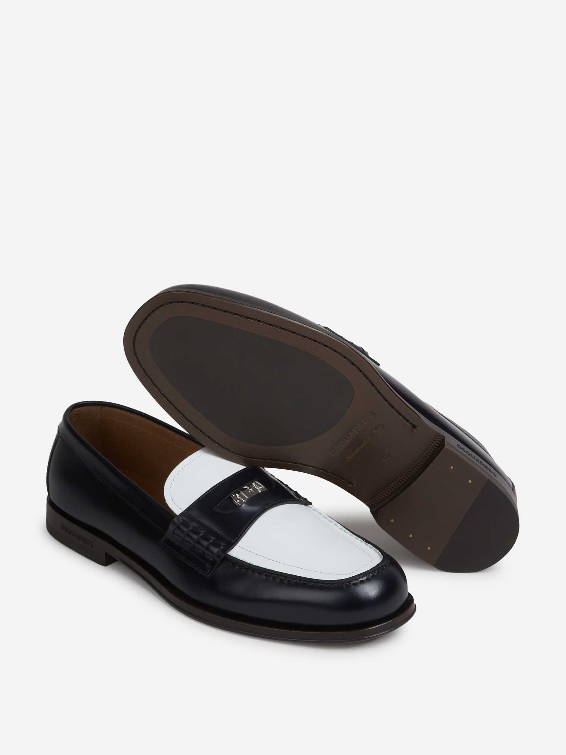 Outlet online Dsquared2 Hombre Mocasines Neoclassic color Blanco Y Negro sku 618-000014 01 - Foto 4