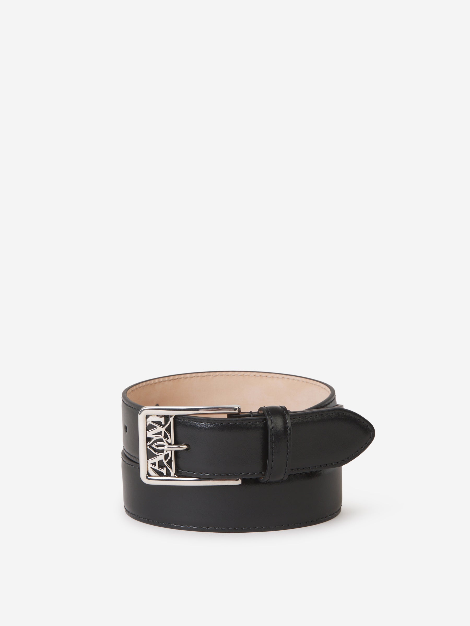 Outlet online McQueen Hombre Cinturón Hebilla The Seal color Negro sku 622-001205 01 - Foto 1