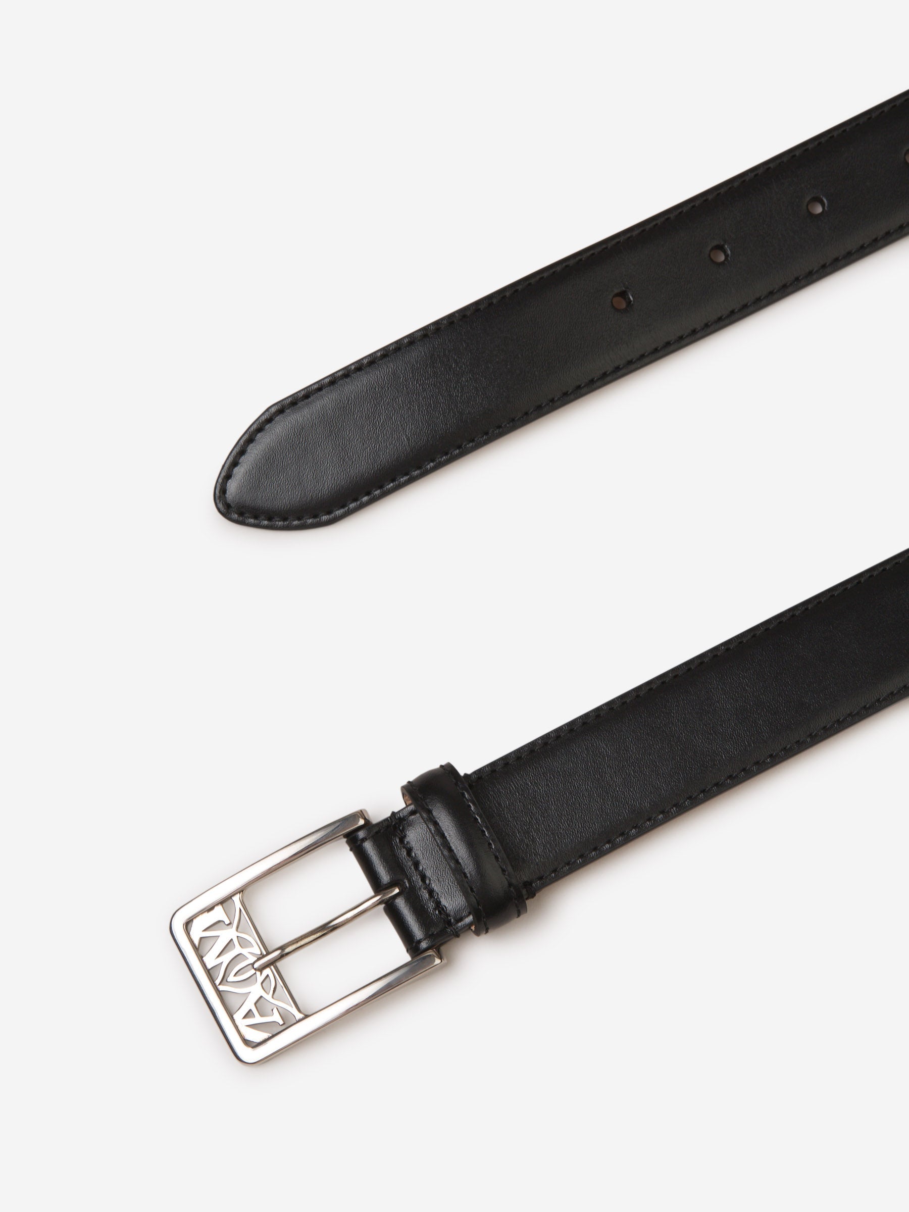 Outlet online McQueen Hombre Cinturón Hebilla The Seal color Negro sku 622-001205 01 - Foto 2