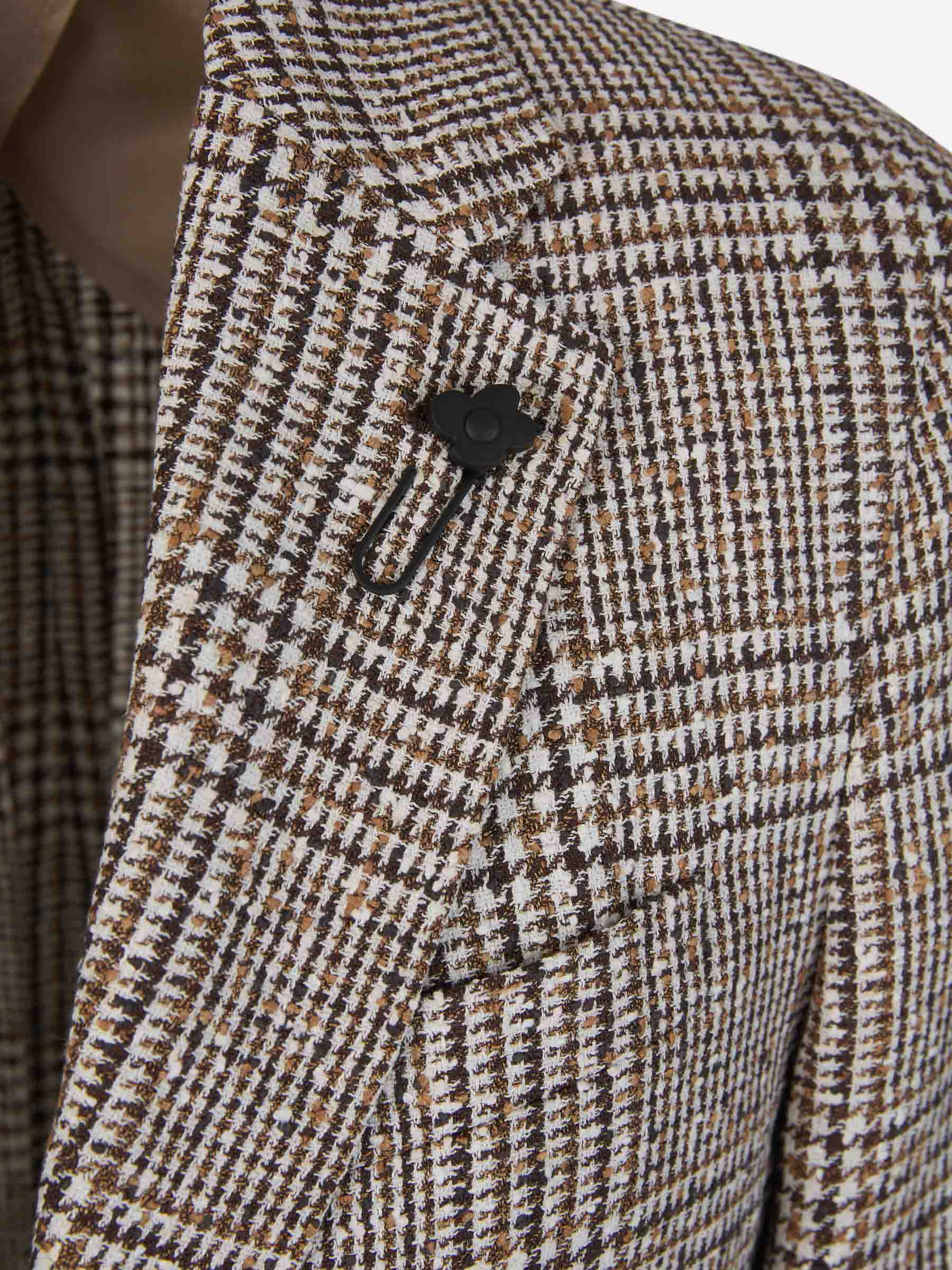 Outlet online Lardini Hombre Americana Motivo Cuadros color Crema sku 302-003419 01 - Foto 3