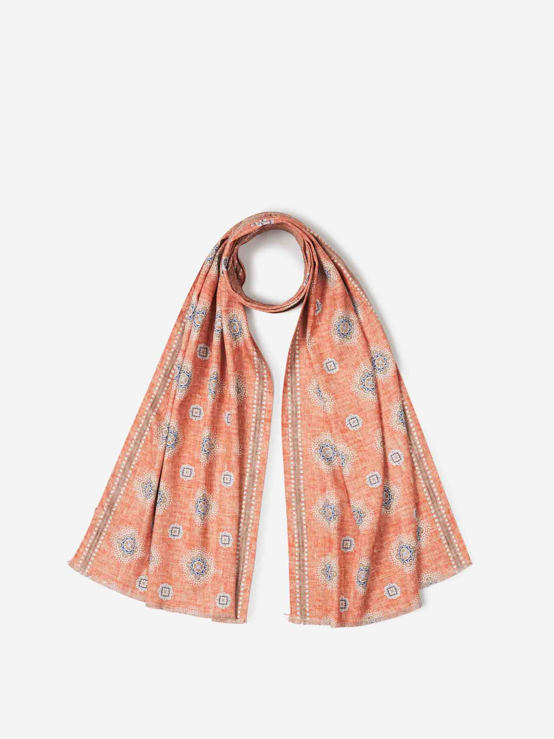 Outlet online Santa Eulalia Hombre Bufanda Seda Estampado color Naranja sku 630-001465 00 - Foto 1