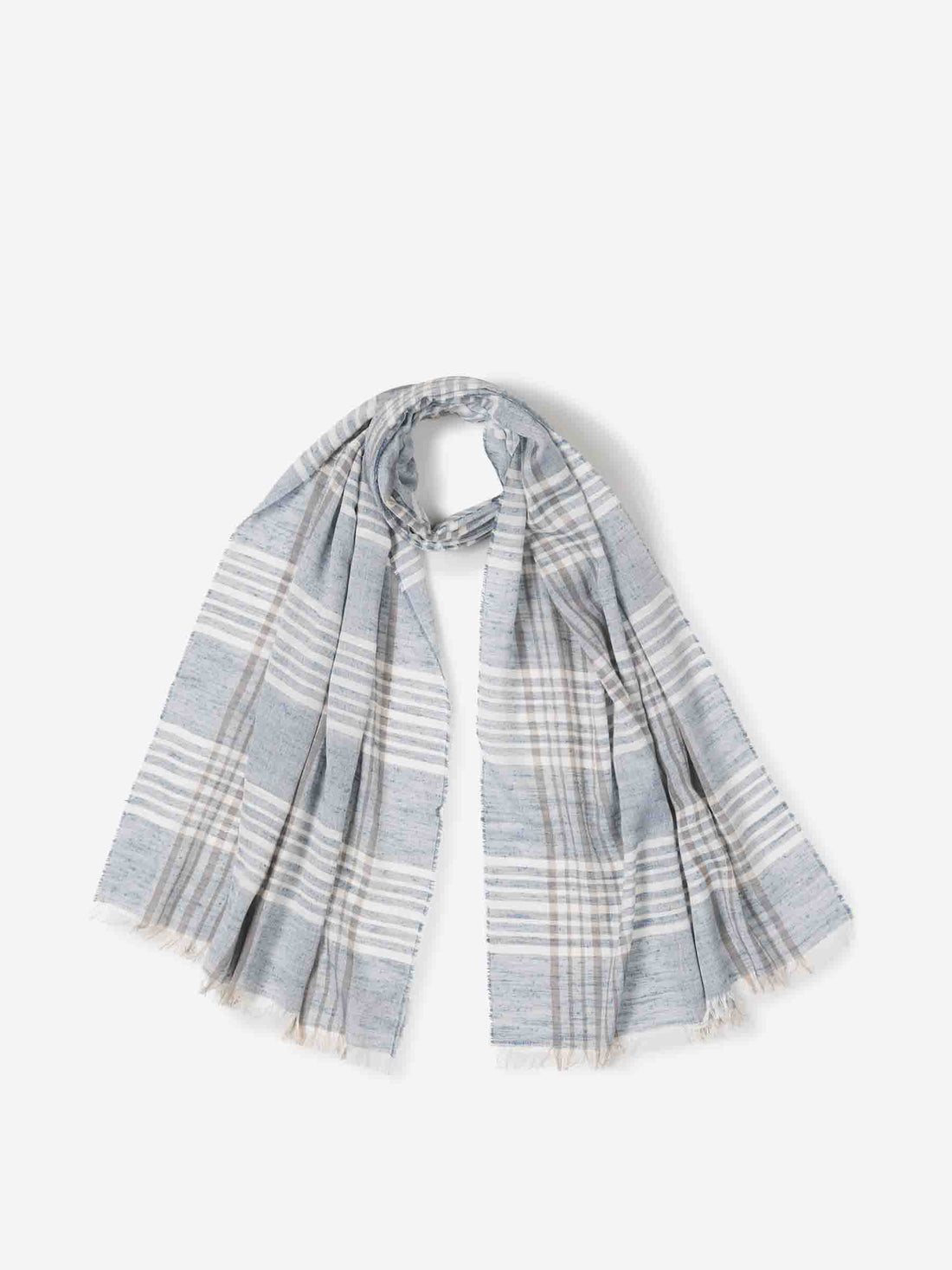 Outlet online Santa Eulalia Hombre Bufanda Seda Listado color Azul sku 630-001466 01 - Foto 1