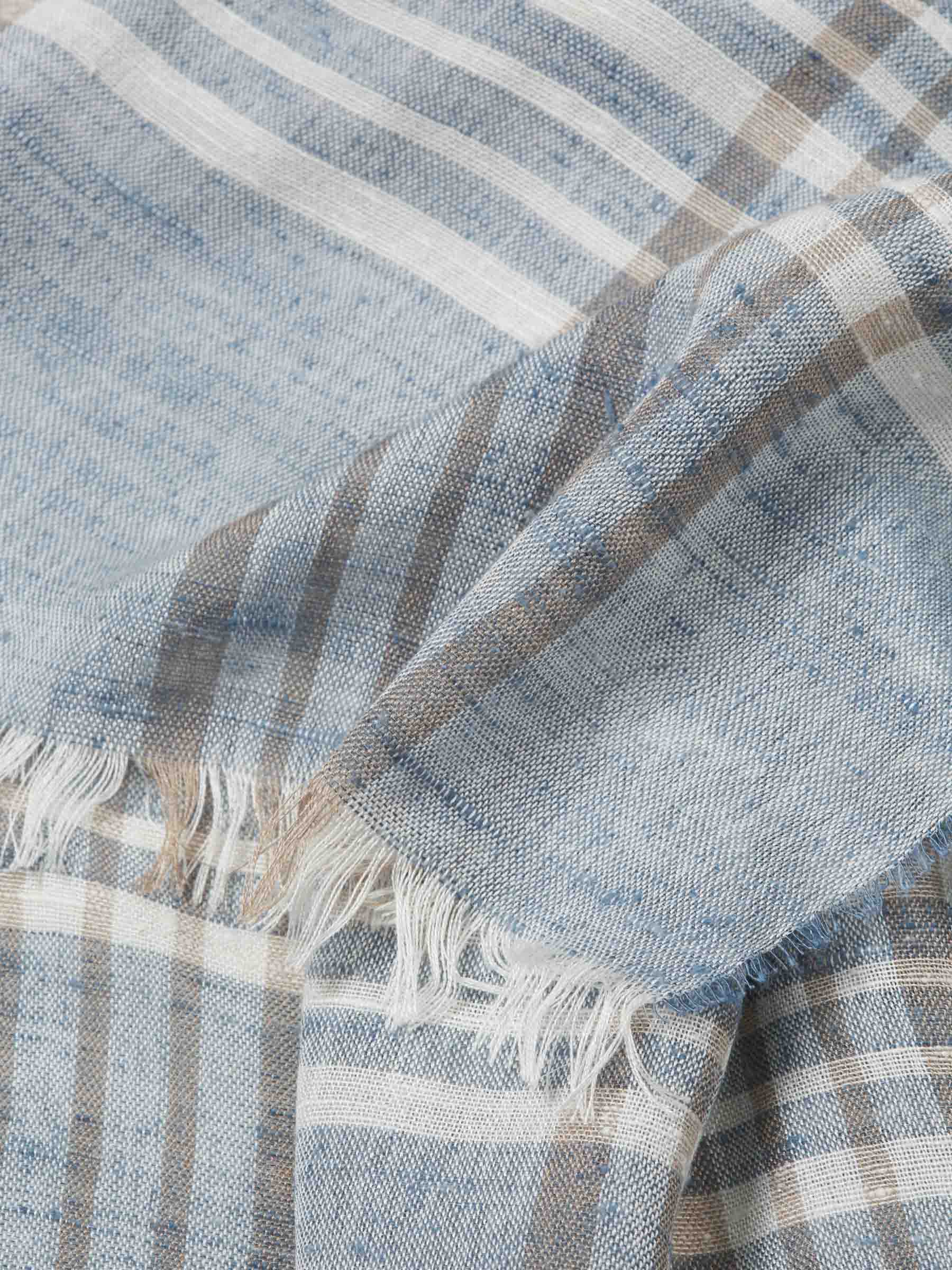 Outlet online Santa Eulalia Hombre Bufanda Seda Listado color Azul sku 630-001466 01 - Foto 3